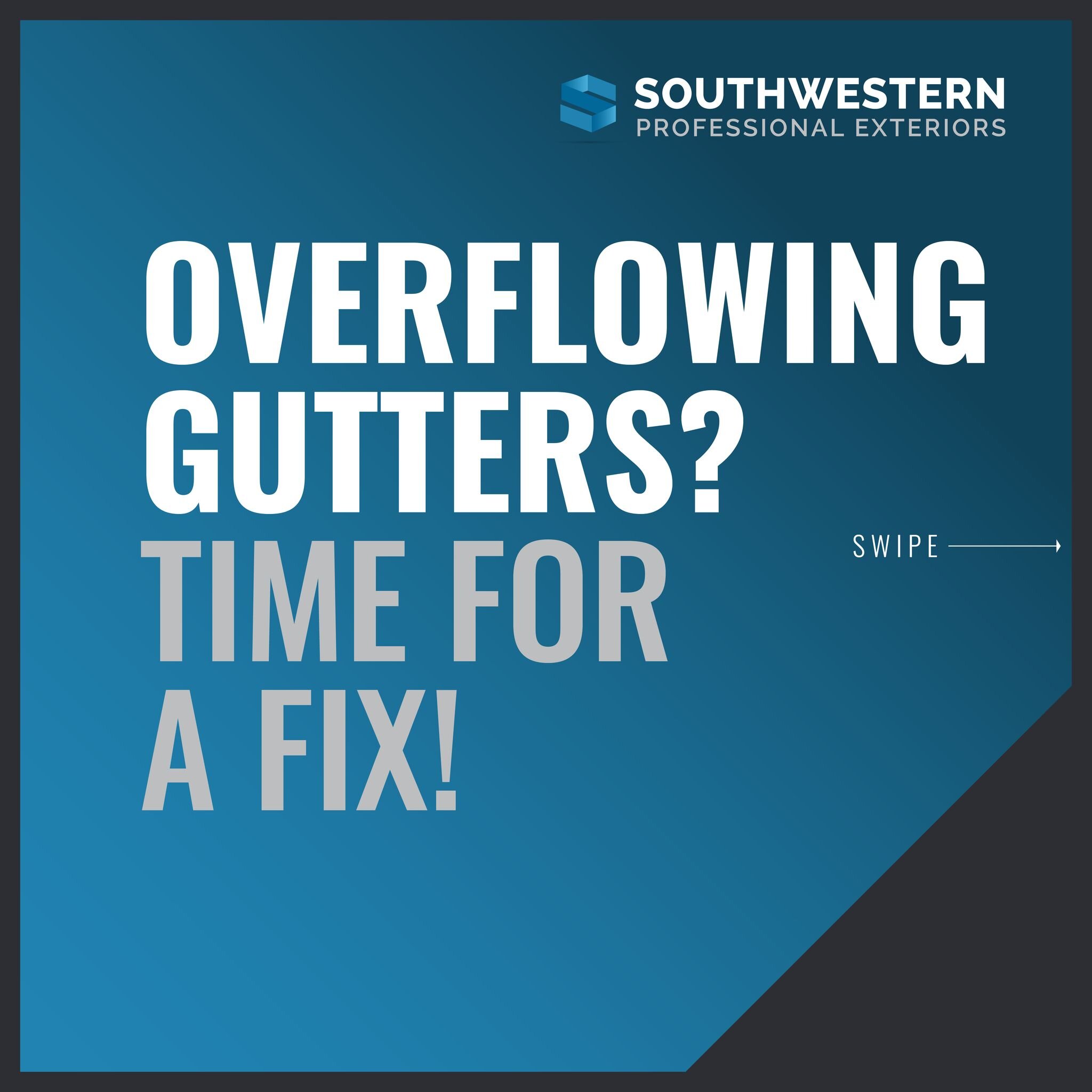 🏡 Don't let overflowing gutters rain on your parade! 🌧️ It's time for a fix! 💪 
-
Our expert team at Southwestern Exteriors is here to help you with all your gutter woes. From installation to repairs, we've got you covered! 
-
Get started with a f