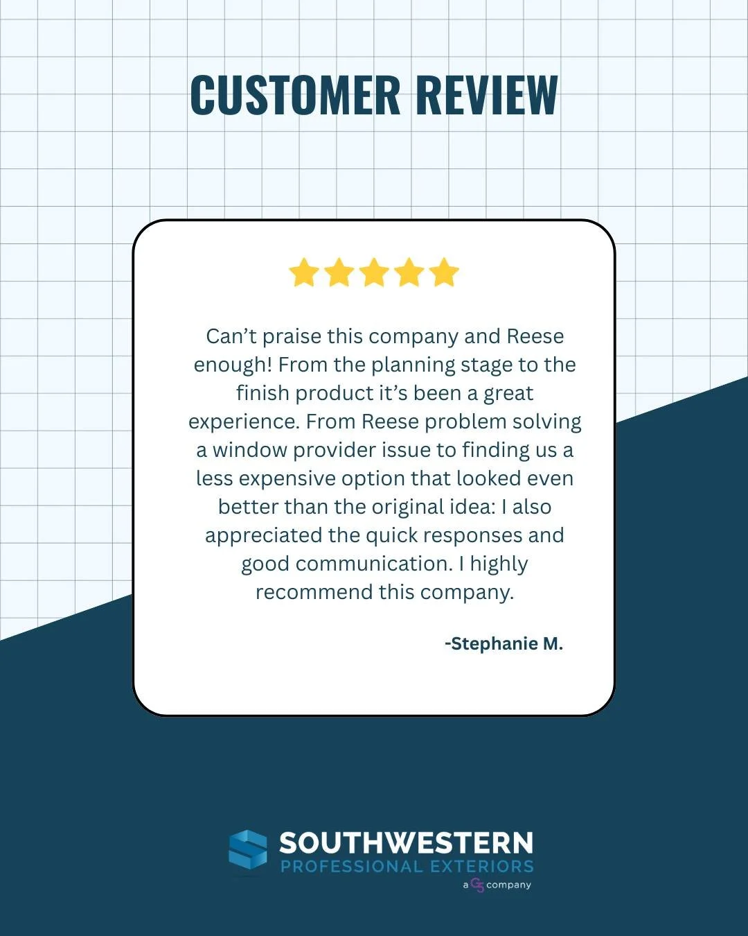 We&rsquo;re incredibly thankful for customers like Stephanie who trust us from planning to final install. Clear communication, problem solving, and delivering a better-than-expected result &mdash; that&rsquo;s what we strive for every project.

Thank