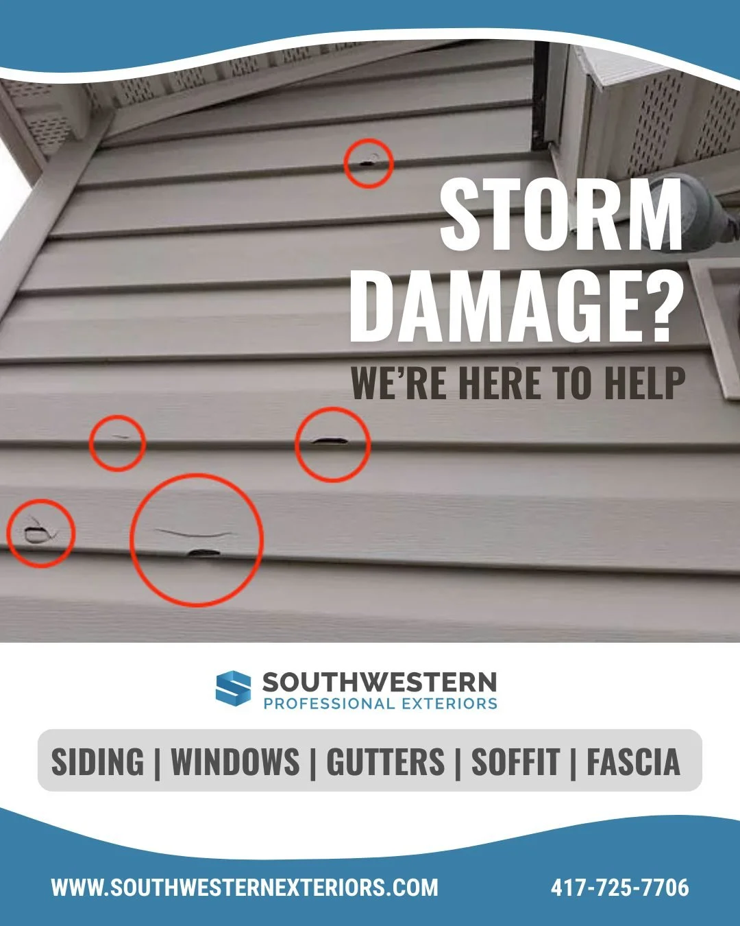 Thinking of everyone impacted by the recent storms in SW Missouri. 
If your home took damage and you&rsquo;re unsure what to do next, we&rsquo;re here to offer honest, no‑pressure support.
Community comes first.