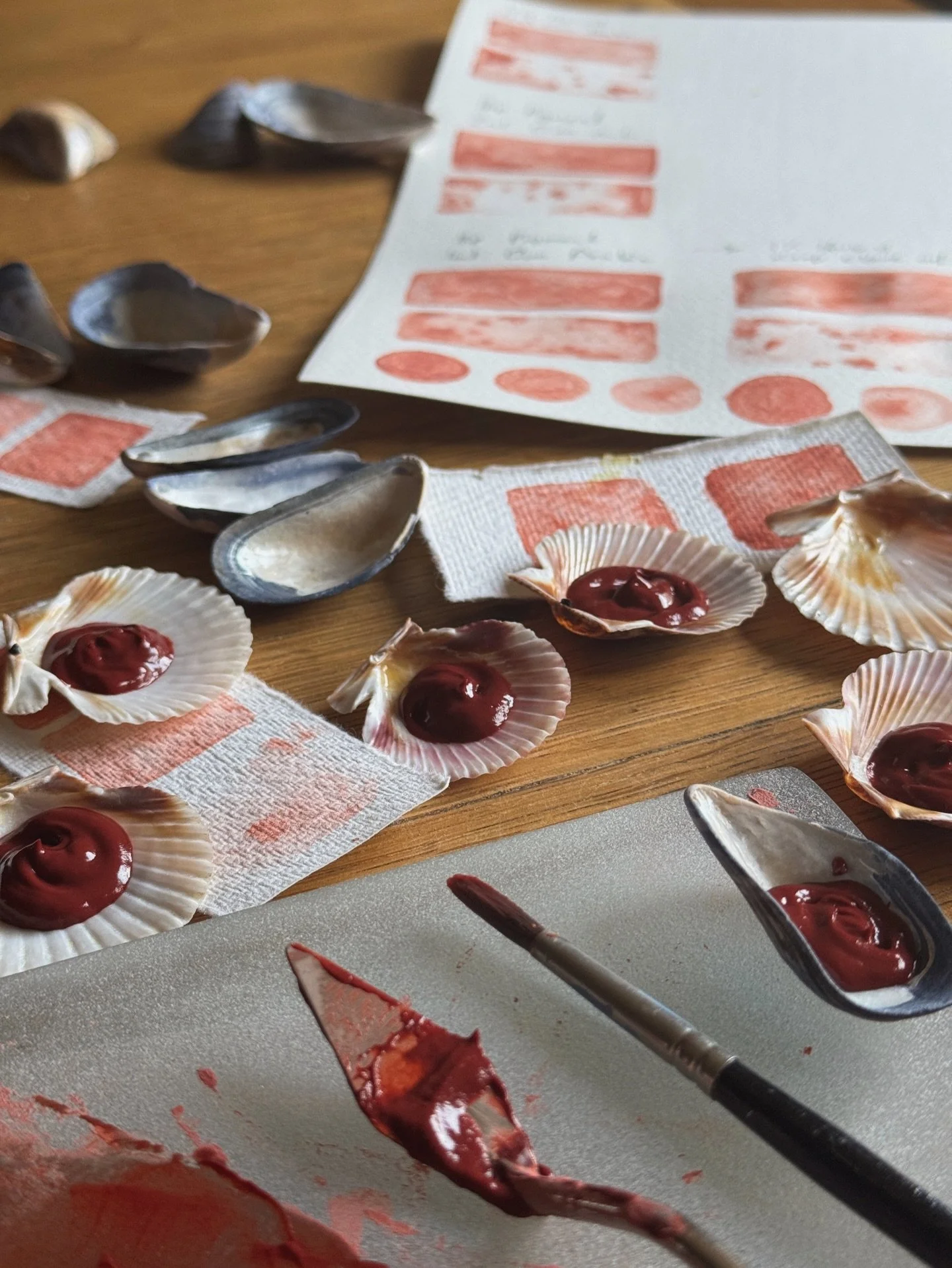 Scenes from this months Patereon delivery. 

Thanks to the support of my Patreon community I have finally been able to invest some time and money into making paint.

I have jars and jars of lake pigment that I have saved over the years - a biproduct 