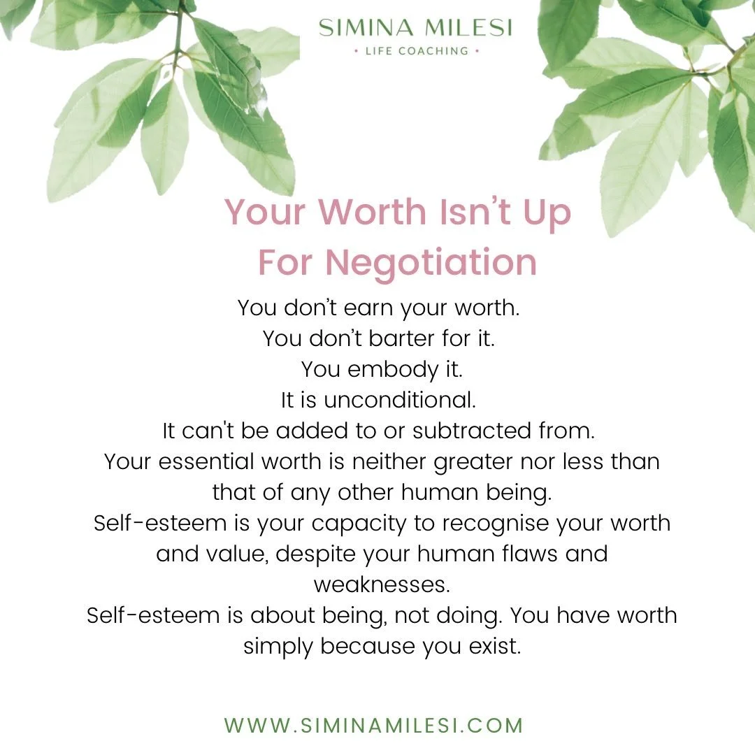 You don&rsquo;t hustle for your worth. Your worth is not earned - it is inherent. Your value isn&rsquo;t a variable. It&rsquo;s a constant. You are worthy. FULL STOP!
If this landed for you, save it, breathe it in, and let it guide you!