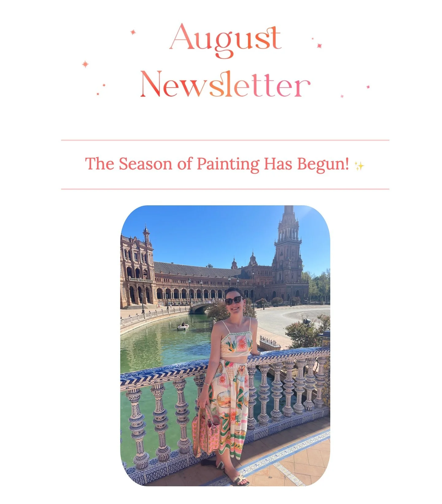 My August wrap up newsletter has just landed, and for those curious to subscribe I’ve shared a little snap for you to enjoy here! β¨
Every month I share a run-down of what I’ve been reading, watching, creating, visiting, buying & plan