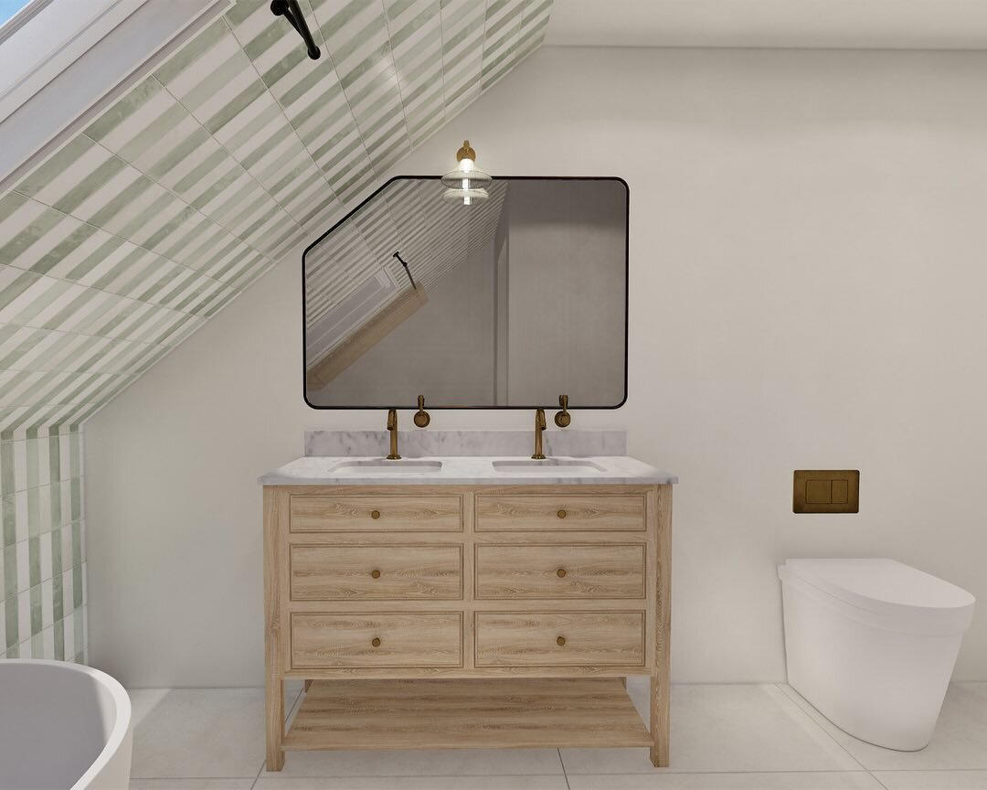 We recently worked with Elizabeth at 
@createspacesgroup to bring her Master En-suite Bathroom design to life.

Our visualisation helped Elizabeth to show how her interior design best utilised the space of the L-shaped attic extension, which also had