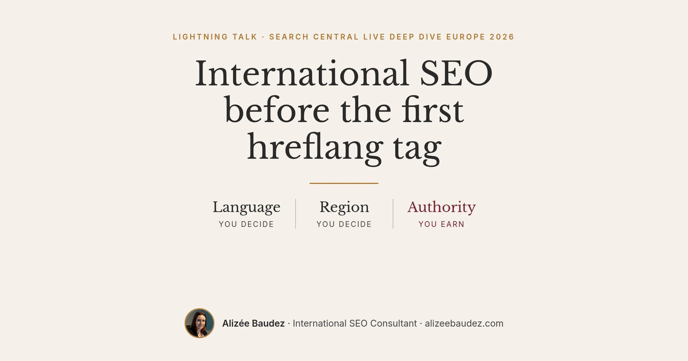 International SEO before the first hreflang tag: my talk at Google Search Central Live Deep Dive 2026
