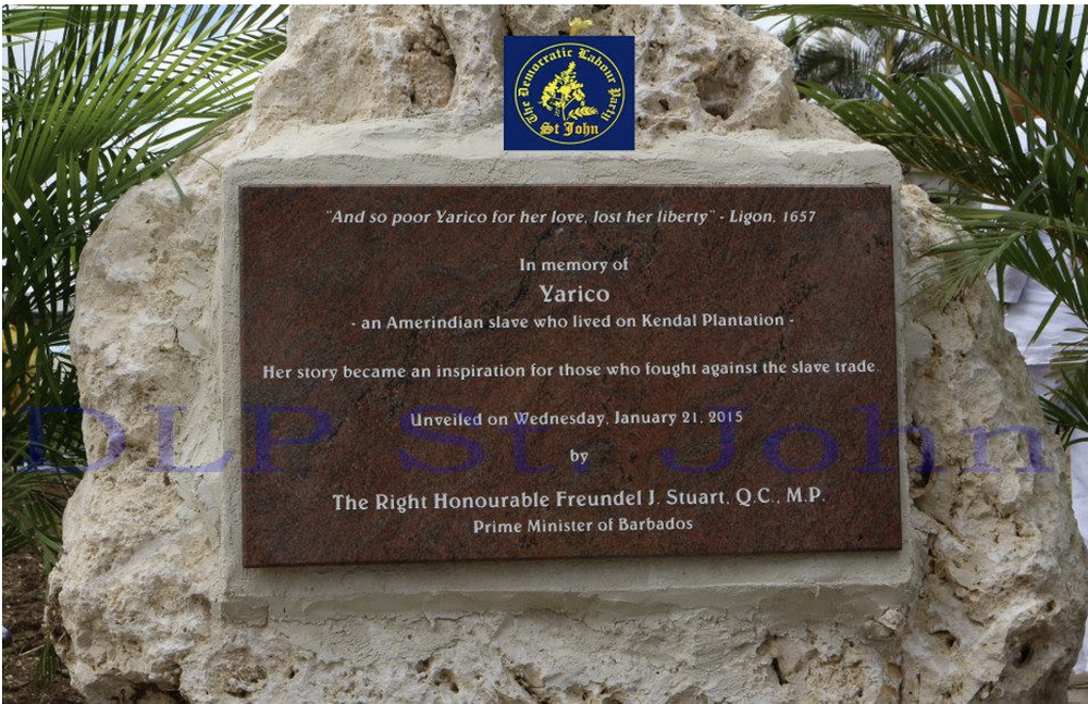 Memorial to Yarico at Yarico’s Pond, Barbados