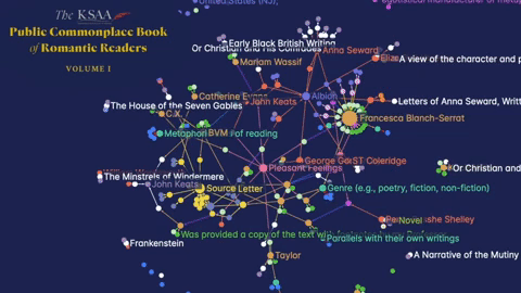 a gif showing the dynamic graph showing the constellations of commonplaces collected
