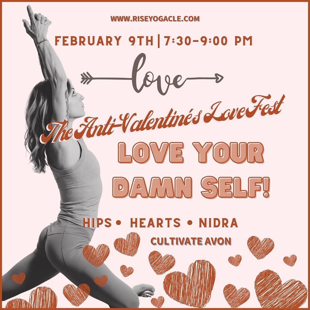 Special class alert 🚨

Date/ time: February 9th, 7:30-9pm at Cultivate Avon. Sign ups on on my website (link in my bio &amp; in my story)

Deets: You don&rsquo;t need a partner to feel good this Valentine&rsquo;s Day. The music 🎶 and theme will be 