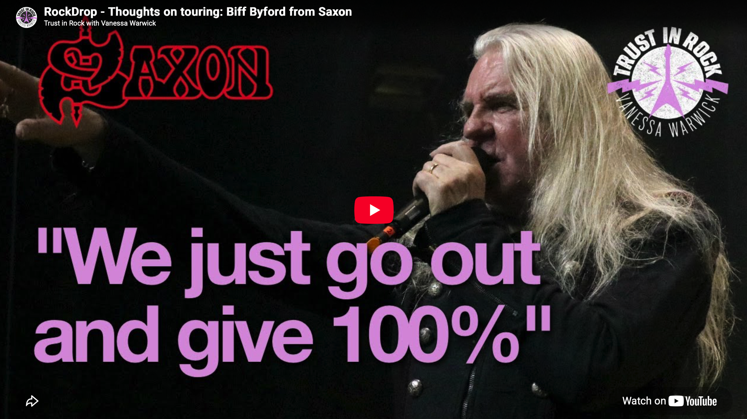 Vanessa Warwick interviews Biff Byford from Saxon.