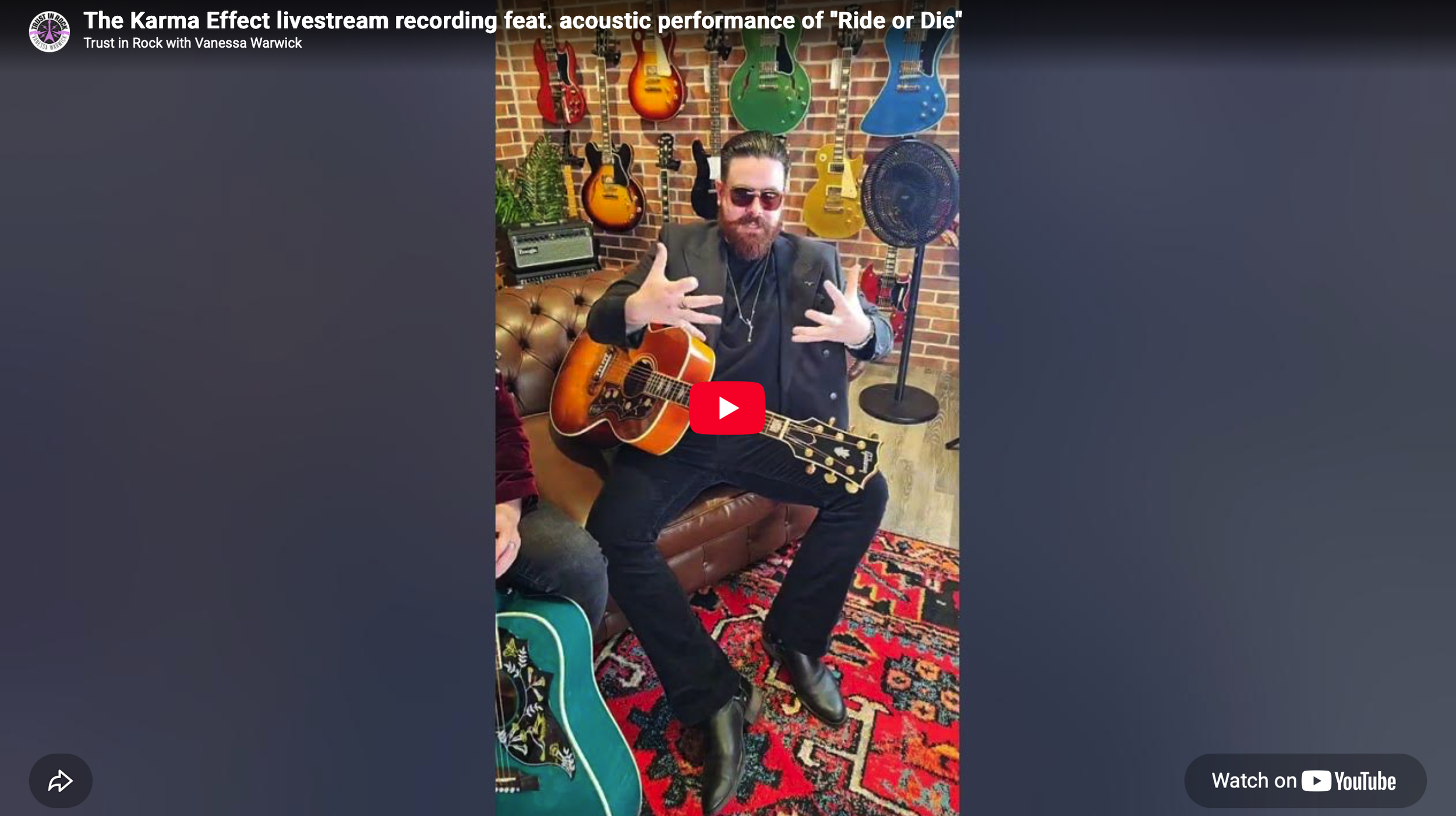 The Karma Effect livestream recording feat. acoustic performance of "Ride or Die"