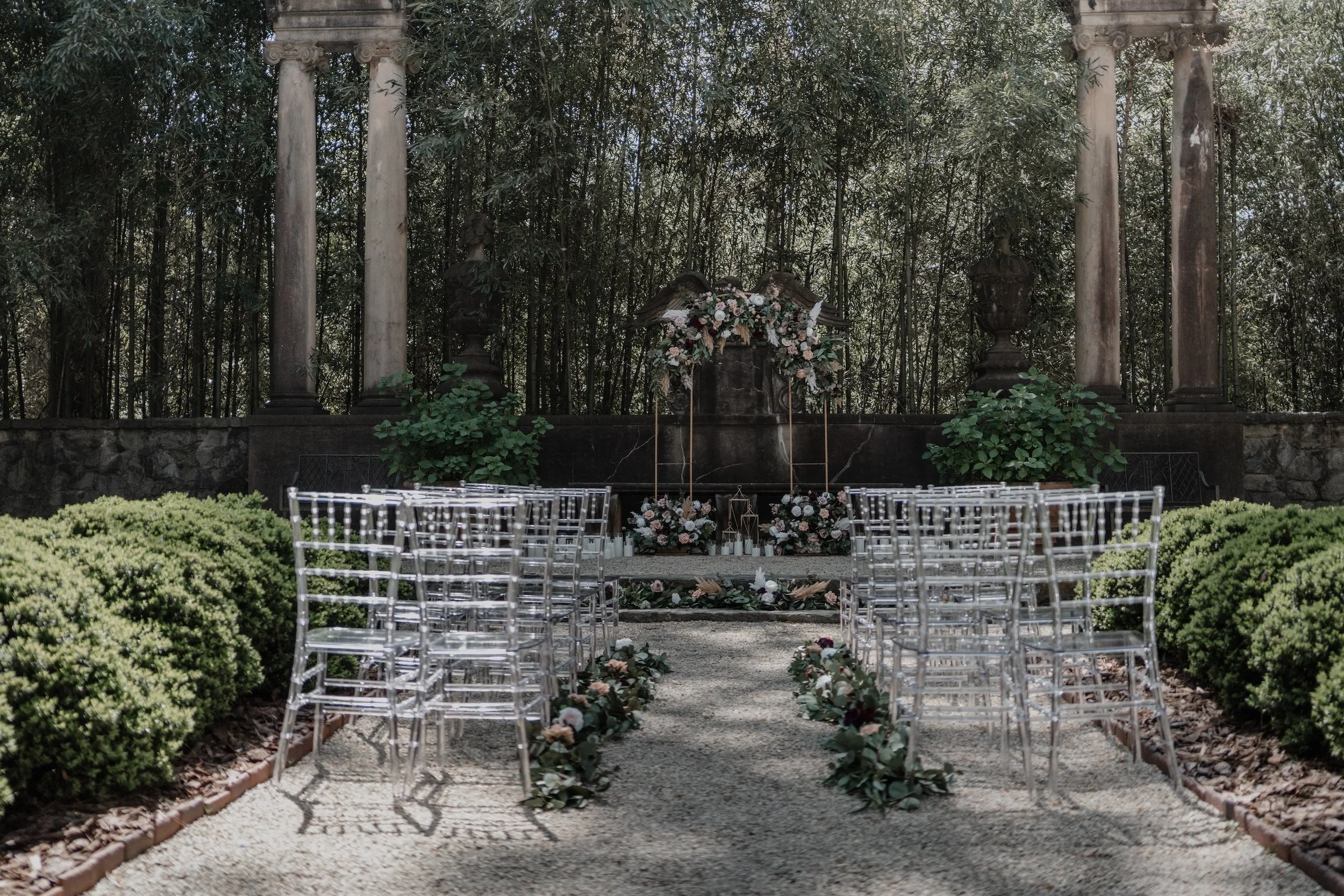 bali cliffs inspired wedding venue ceremony setup