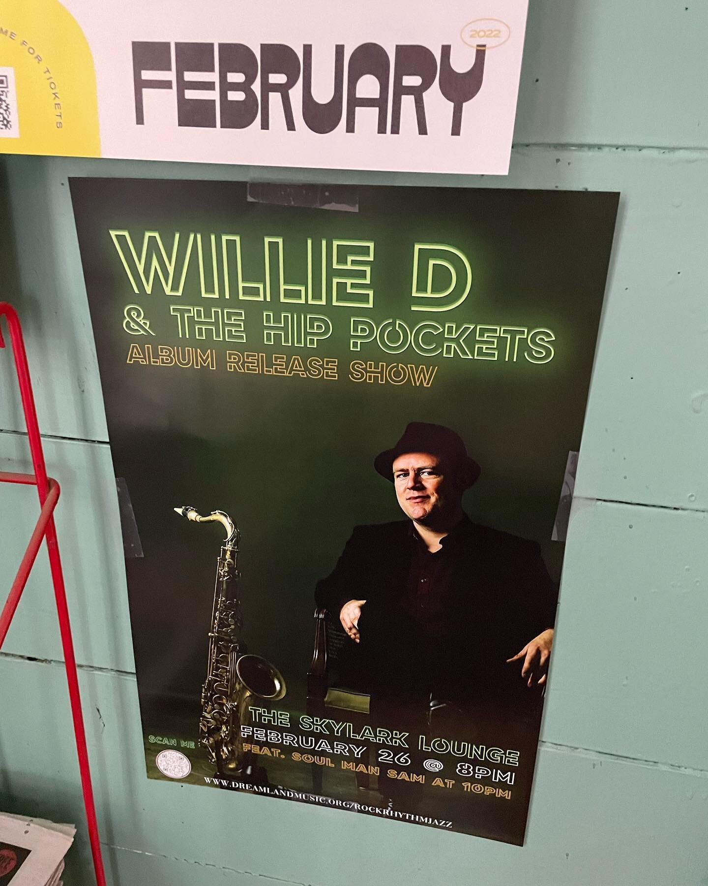 Posters for the Willie D &amp; The Hip Pockets album release show are popping up all over town.  See if you can spot one next time you&rsquo;re out! *Willie D &amp; The Hip Pockets album release show Feb. 26th, 8pm at @theskylarklounge*