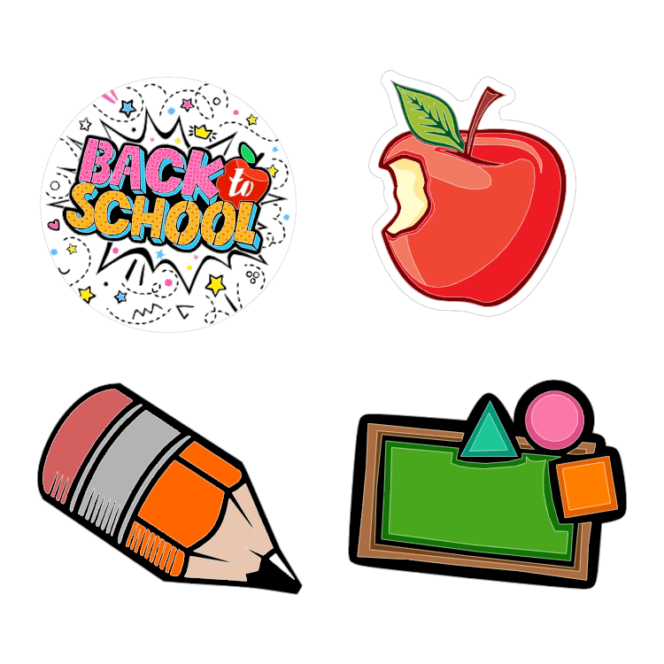 Back School Clipart Transparent Background, Colorful Back To