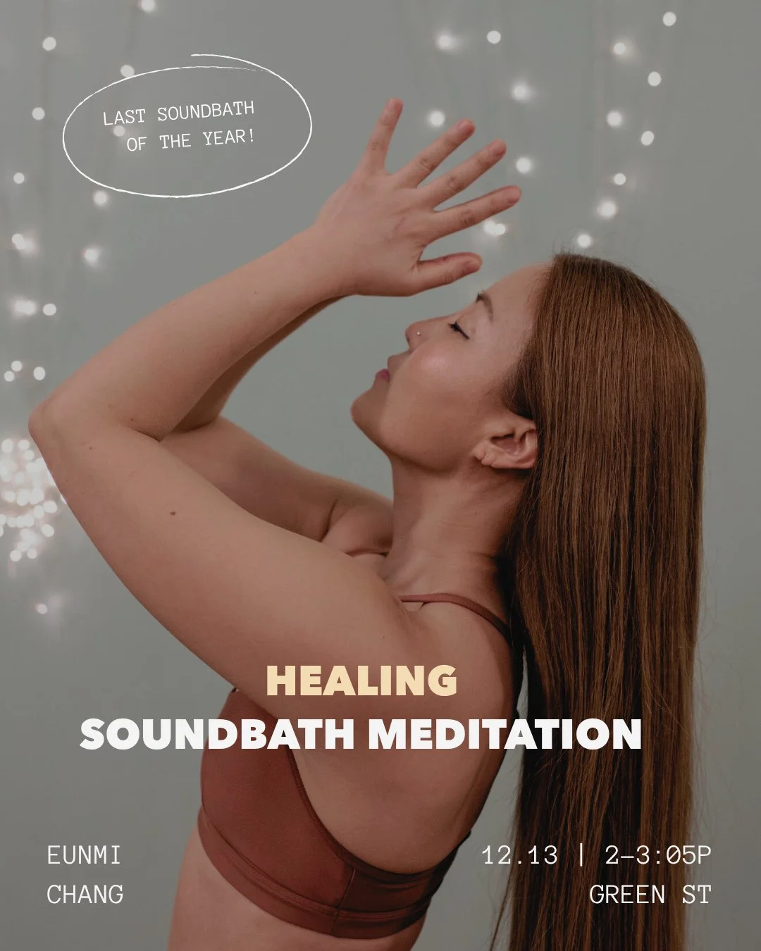 SINGING BOWL MEDITATION: DANCING SNOWFLAKES ❄️

Join us for a special 60 minute sound bath led by Eunmi, created to help you settle, soften, and reconnect with your inner calm. You&rsquo;ll rest in Savasana as the vibrations of crystal singing bowls 