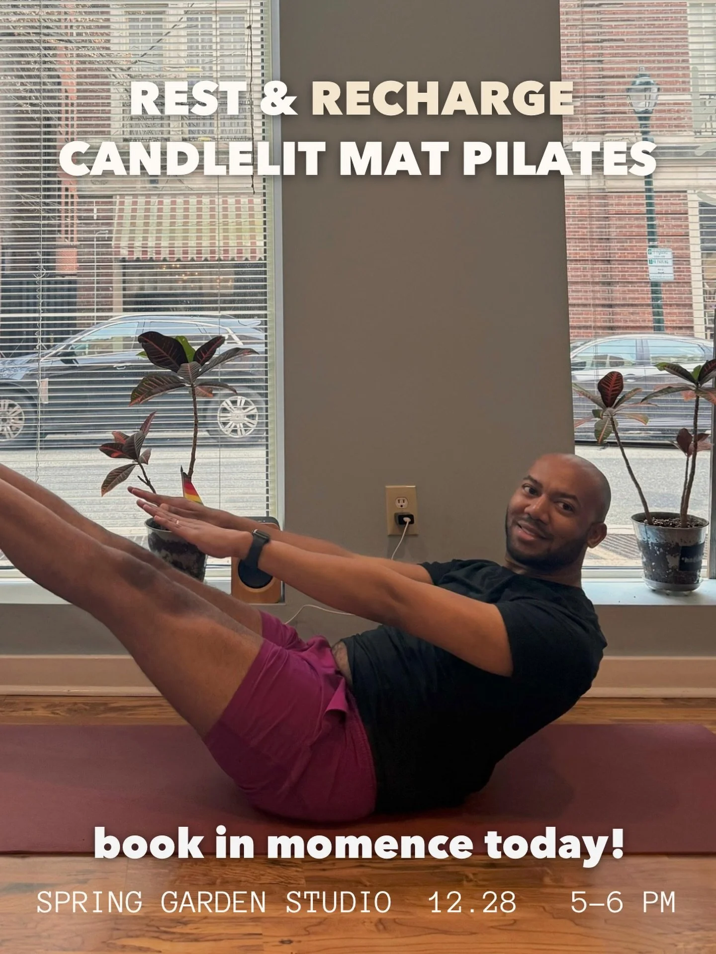 REST + RECHARGE 🌟
CANDLELIT MAT PILATES

TONIGHT &middot; 5&ndash;6 PM &middot; Spring Garden Street

We&rsquo;re halfway full! Join @tyrek____ for his FIRST workshop at Lumos!! 

Join us tonight to close out the year with intention in the soft glow
