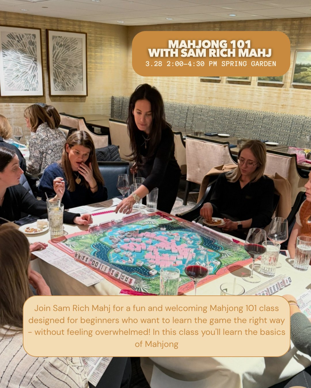 Join @samrichmahj for a fun and welcoming Mahjong 101 class designed for beginners who want to learn the game the right way - without feeling overwhelmed! In this class you'll learn the basics of Mahjong, how to read the card, understand tiles and ga