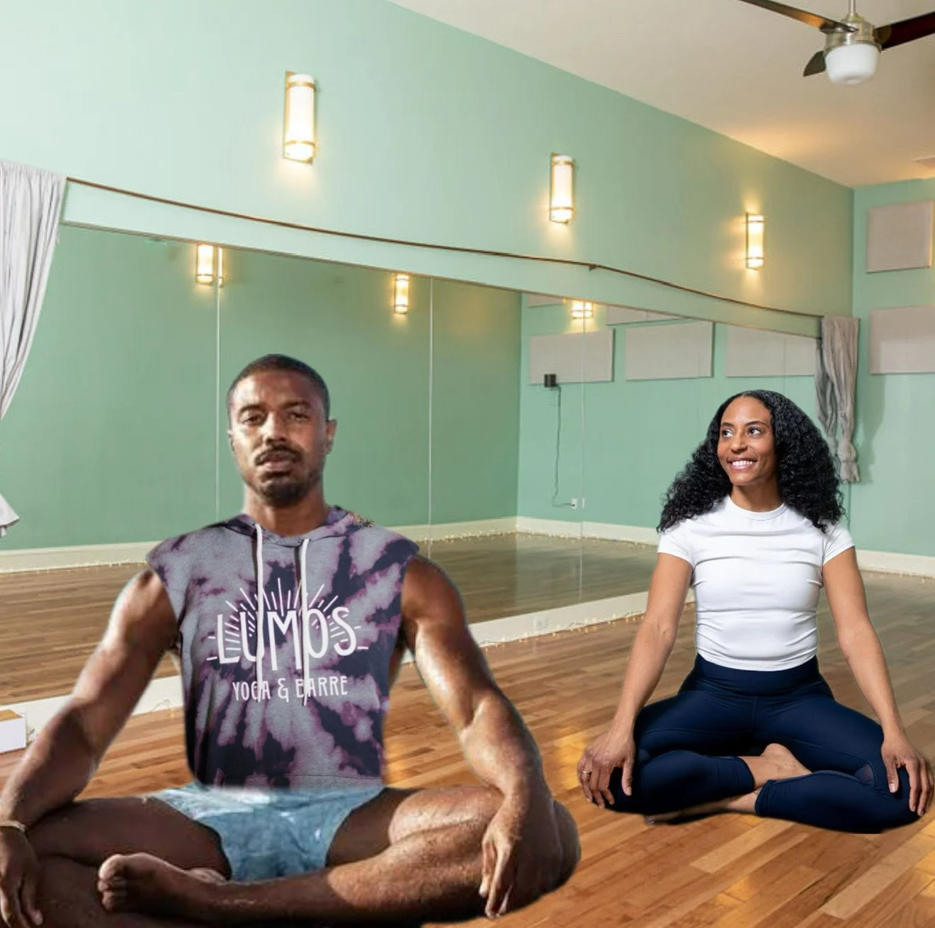 @michaelbjordan loves Lumos so much he made it after Oscars season to take @powersandstrength yoga class this weekend! He even gave us a 5/5 🥹⭐️