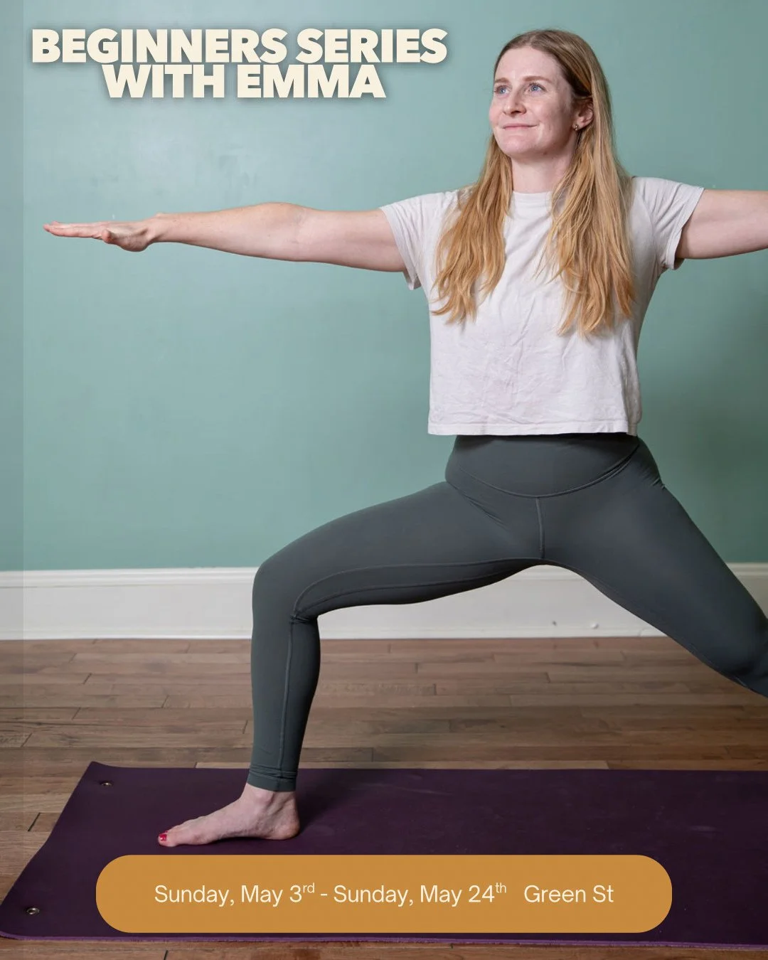 New to yoga? Start here!⁠
⁠
Join @emma_j_scott for our four-week beginner series, Sundays at noon starting May 3rd! This small-group program (capped at 12 students) is designed to help you build a sustainable, healthy practice &mdash; whether you&rsq