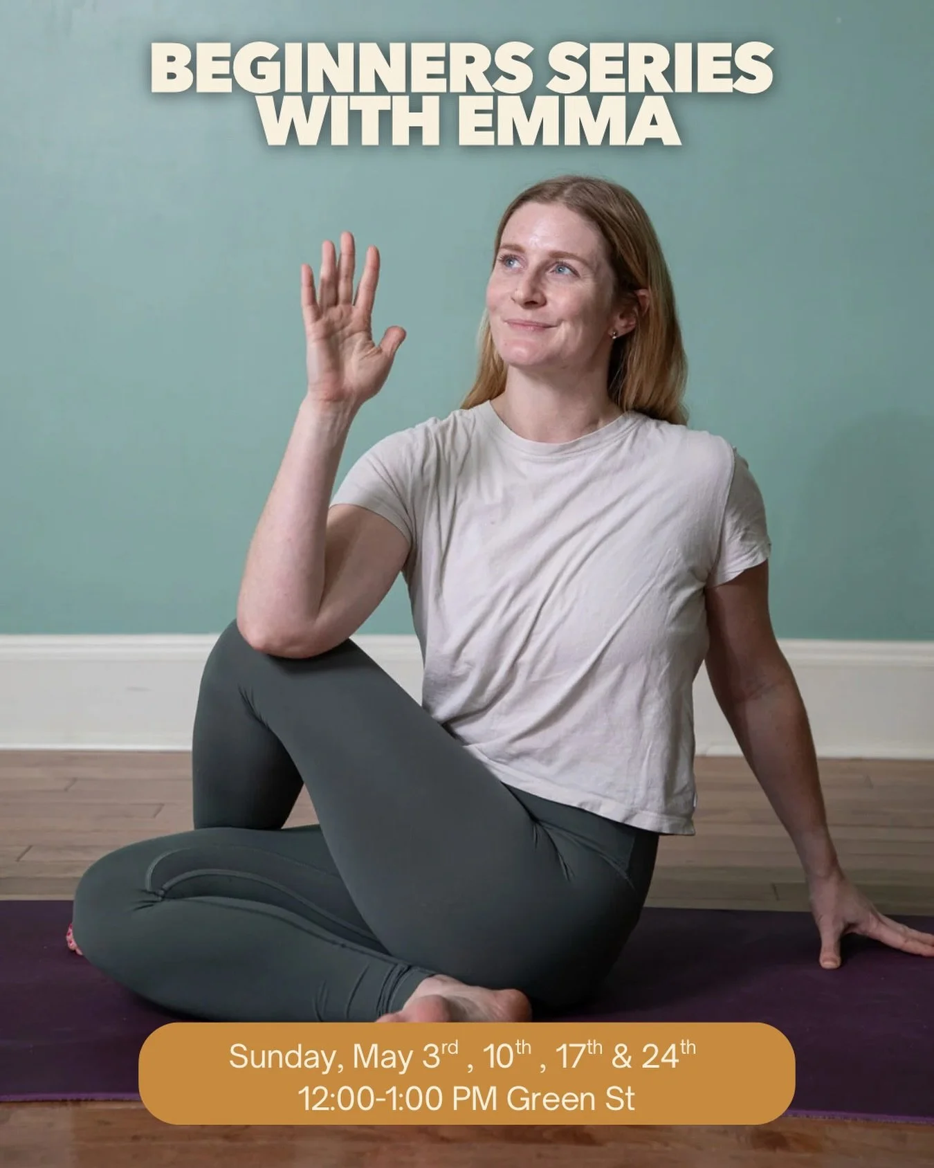 New to yoga? Start here!⁠
⁠
Join @emma_j_scott for our four-week beginner series, Sundays at noon starting May 3rd! This small-group program (capped at 12 students) is designed to help you build a sustainable, healthy practice &mdash; whether you&rsq