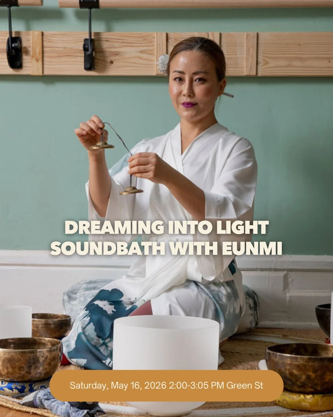 Welcome to this special edition of a Singing Bowl Meditation series w/ @eunmis_soundhealing_yoga

Dreaming Into Light 🌙 will be full 60 minute immersive sound baths (in Savasana pose) where we will let the vibrations of these special Crystal bowls s