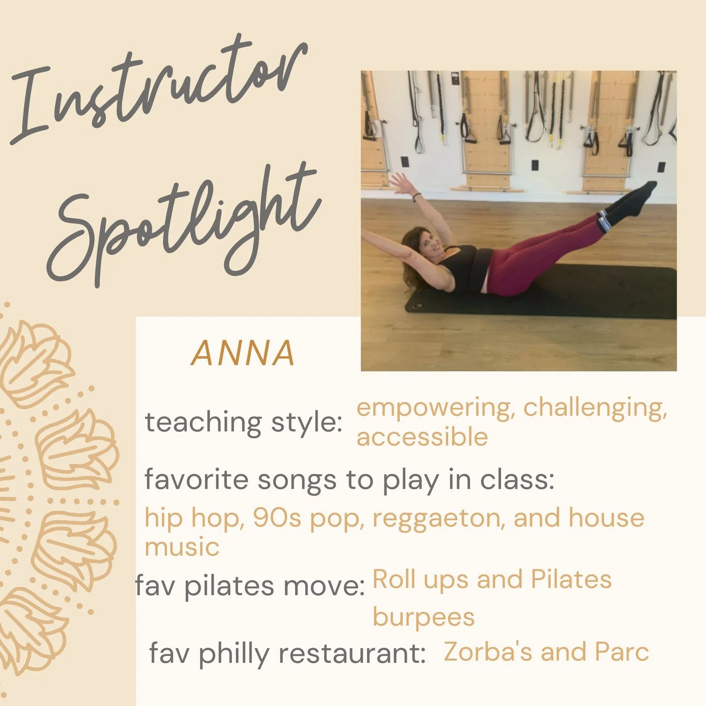 WELCOME ANNA!

Originally from the Philly area, Anna spent the last 8 years in Boston and Rochester, NY. She&rsquo;s excited to be back home in Philly becoming a part of this incredible Pilates community! 

Anna holds a 300-hour Mat and Reformer Pila