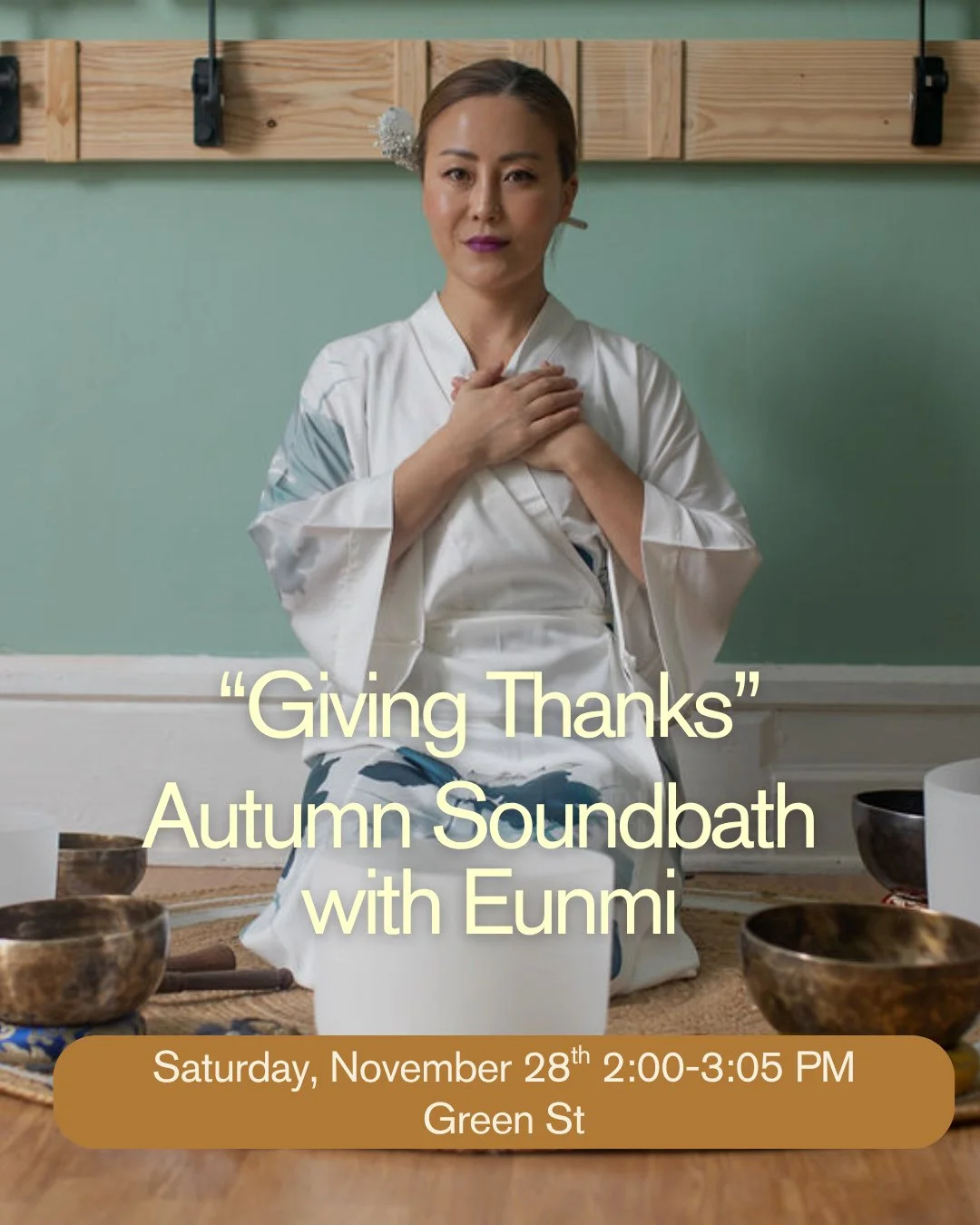 Welcome to this special edition of a Singing Bowl Meditation series here at Lumos with @eunmis_soundhealing_yoga 🍂

&ldquo;Giving Thanks&rdquo; will be full 60 minute immersive sound baths (in Savasana pose) where we will let the vibrations of these