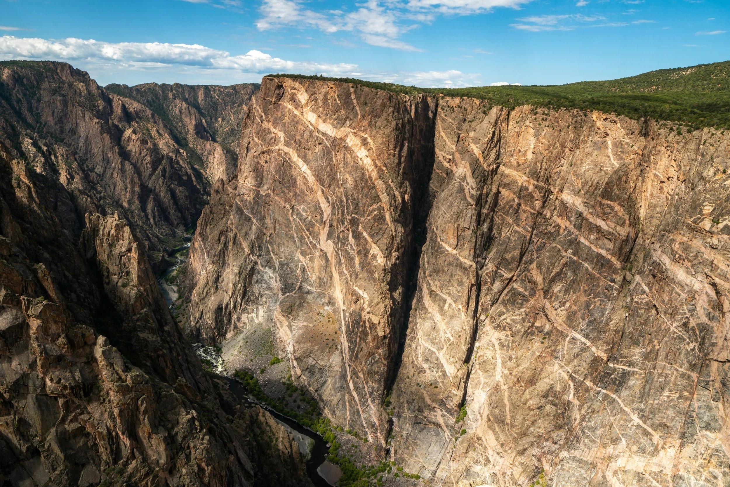 A view of the Painted Wall on North Rim of the Black Canyon.