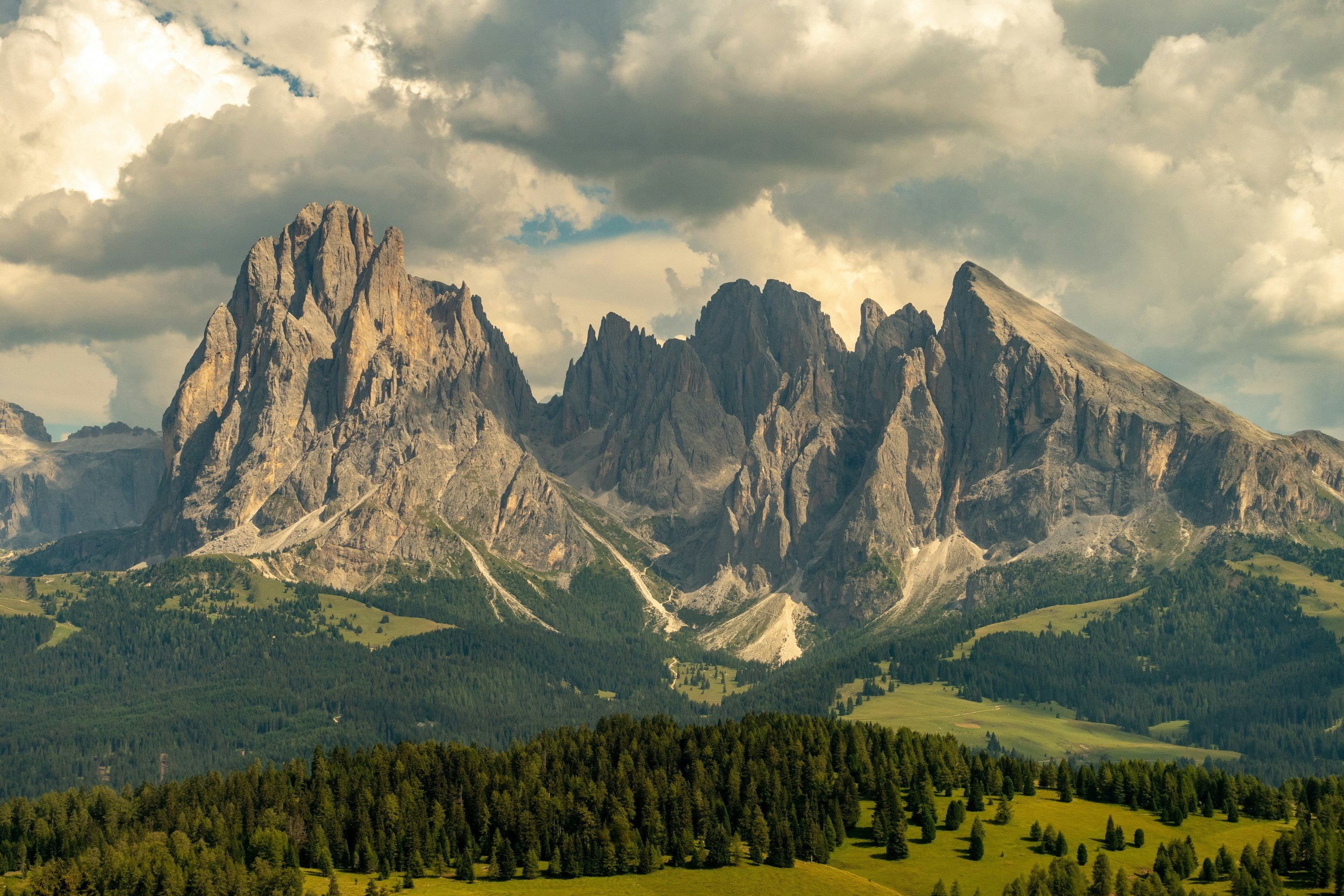 Guided rock climbing in the Italian Dolomites.