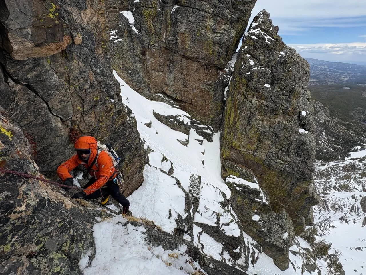 Mixed climbing on Hallett Peak.