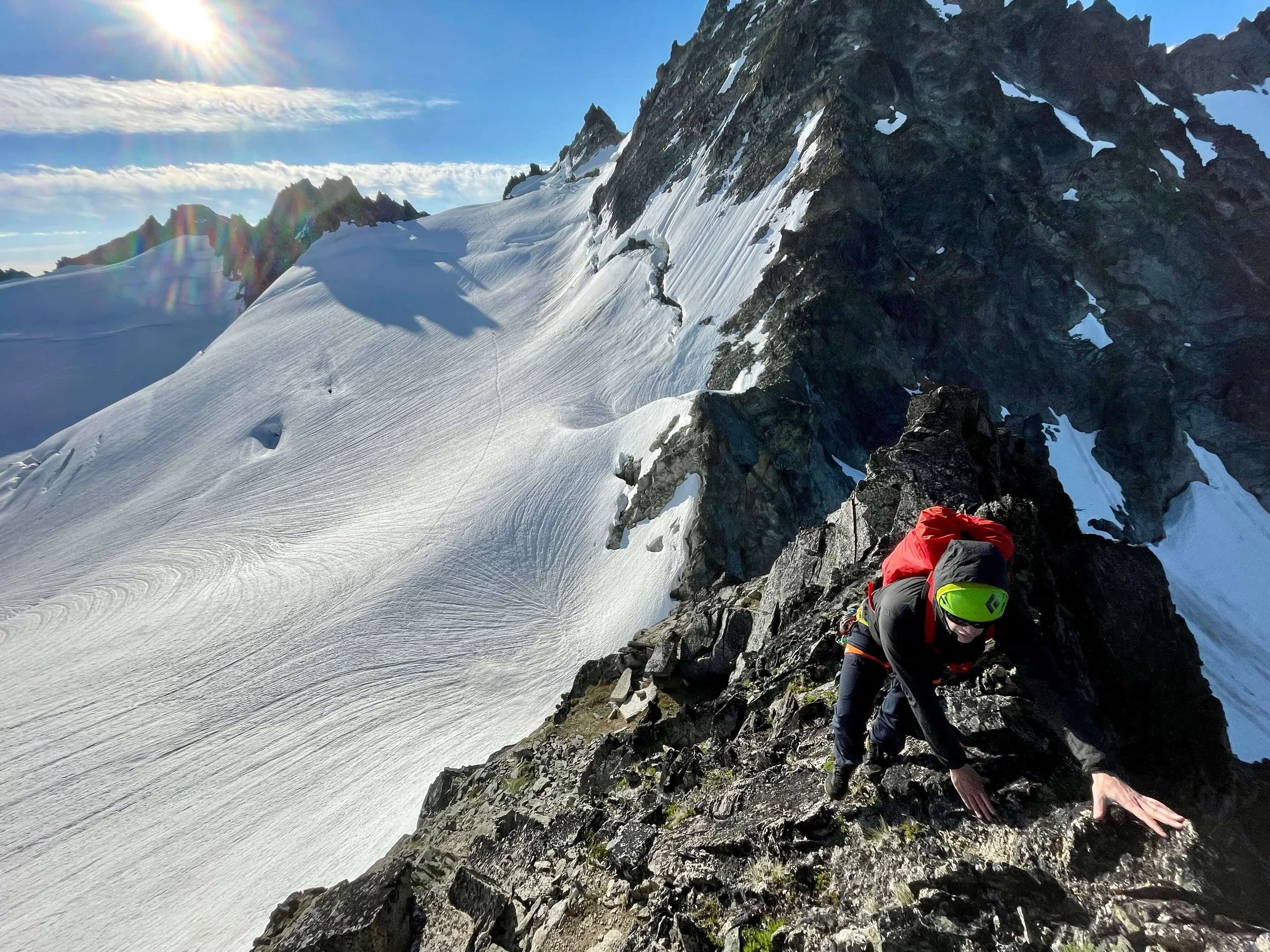 Climbing the SE Ridge of Dorado Needle.