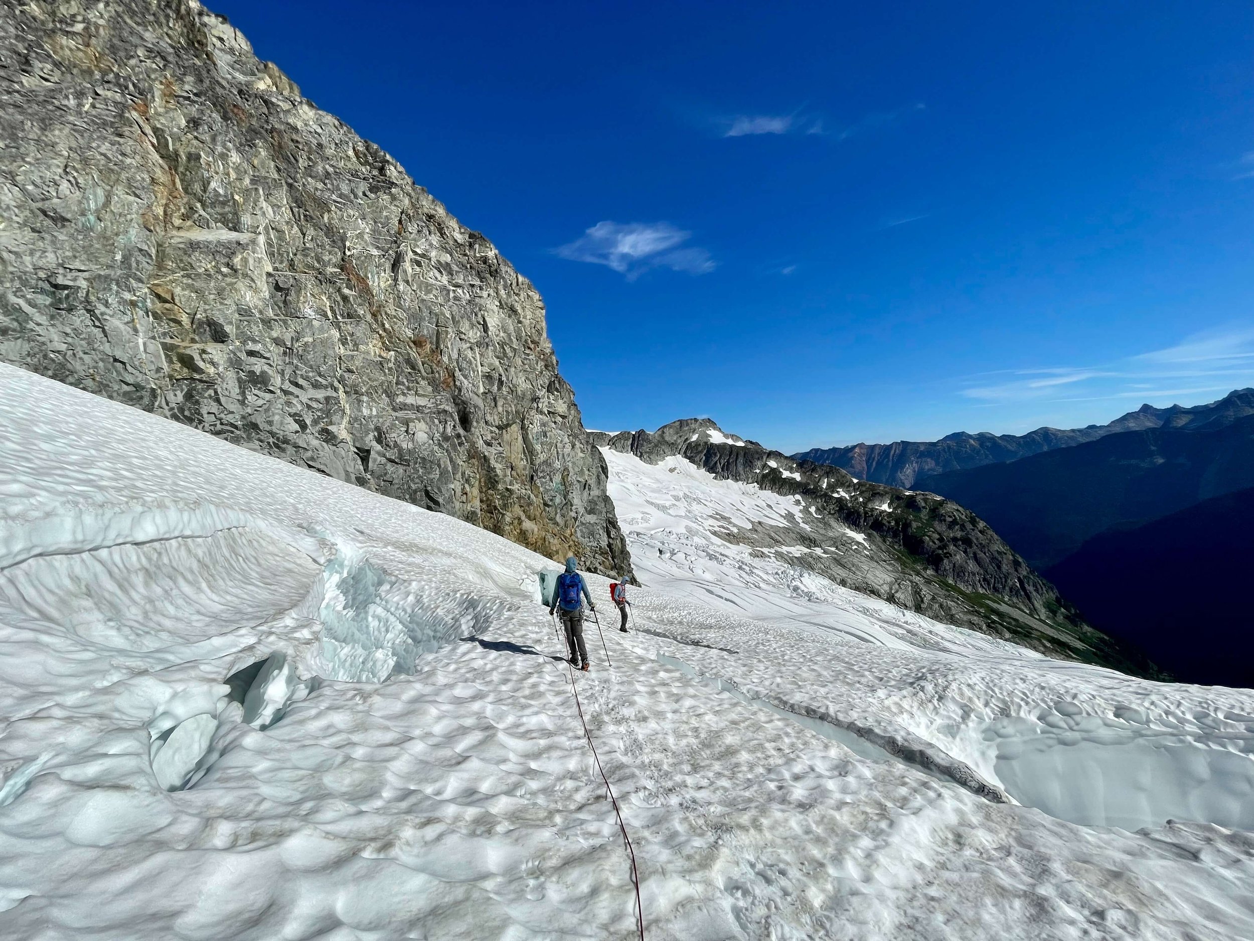 Descending the Boston Glacier.
