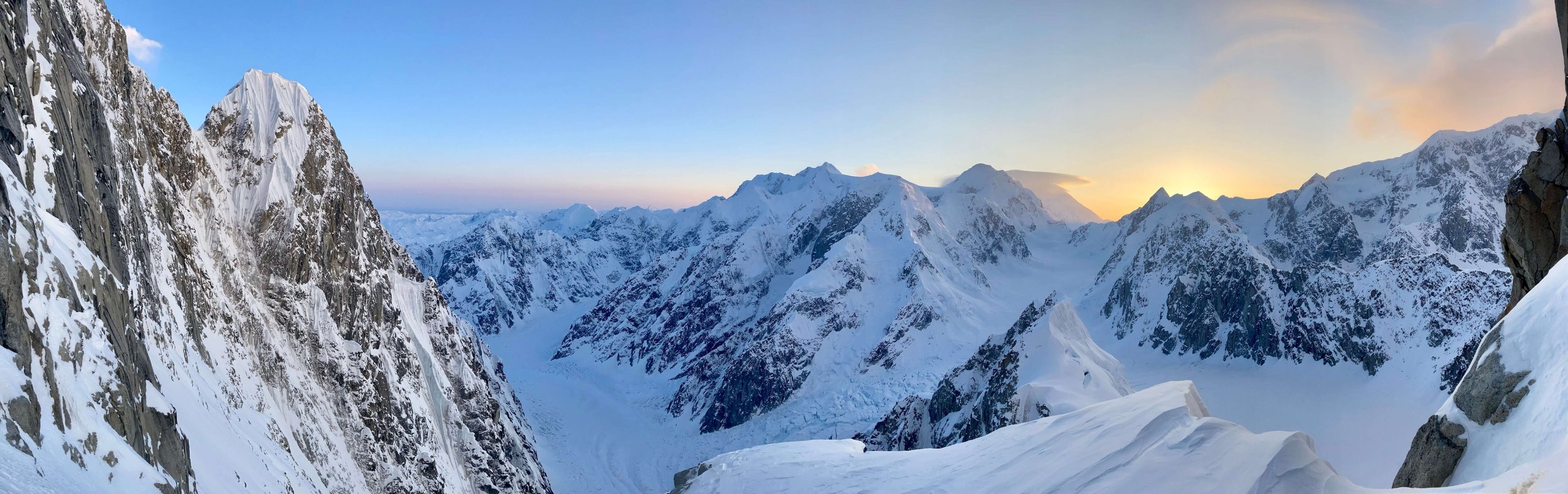 View of sunrise from the bivy.