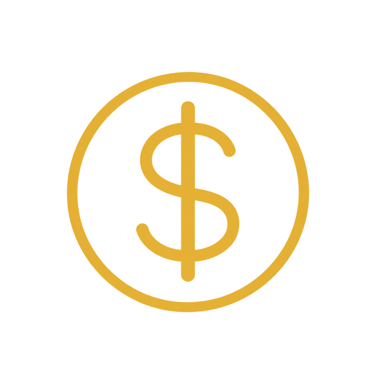 A dollar sign icon depicting the cost of hiring a guide for a full day of rock climbing.