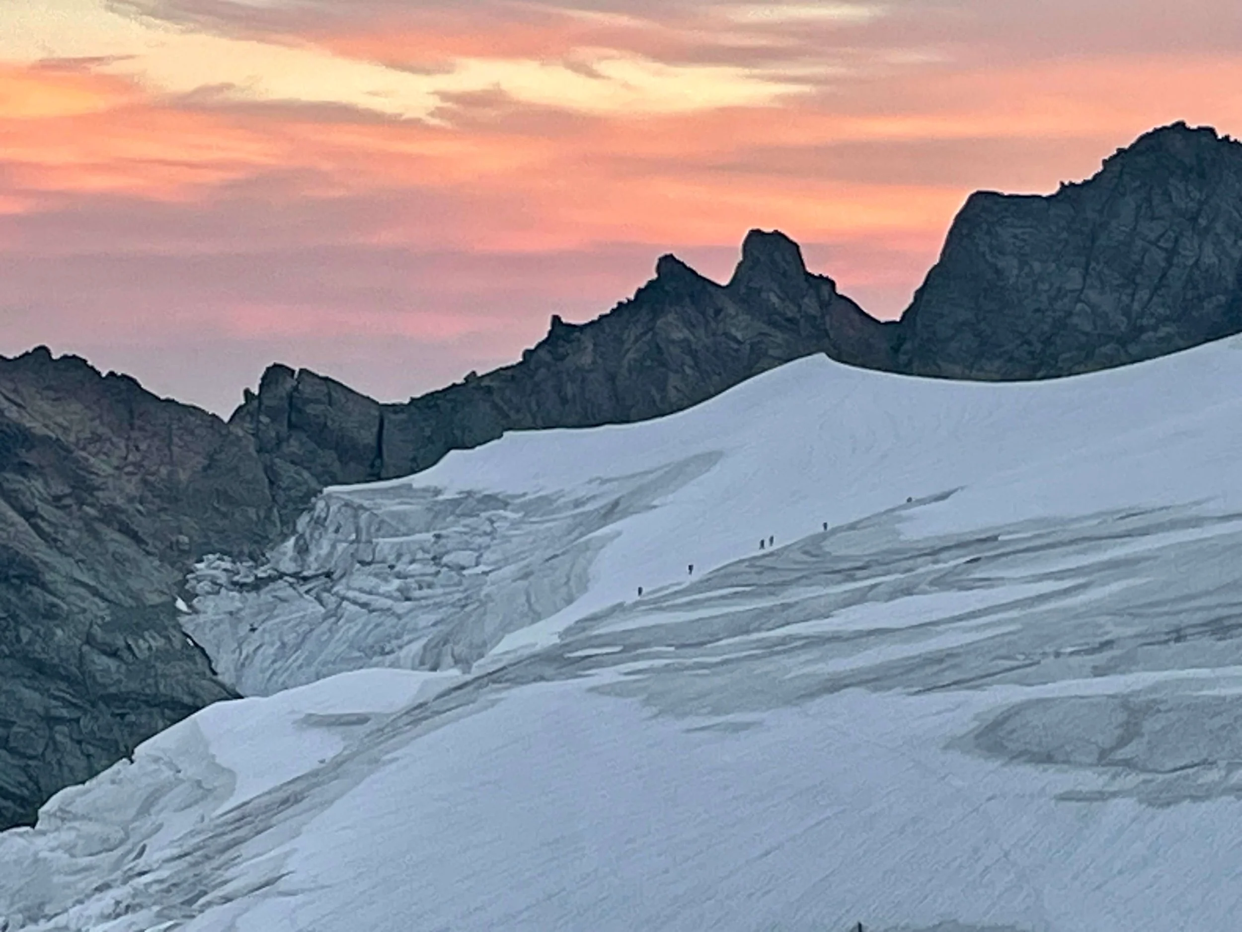 Sunrise on the Upper Curtis Glacier.