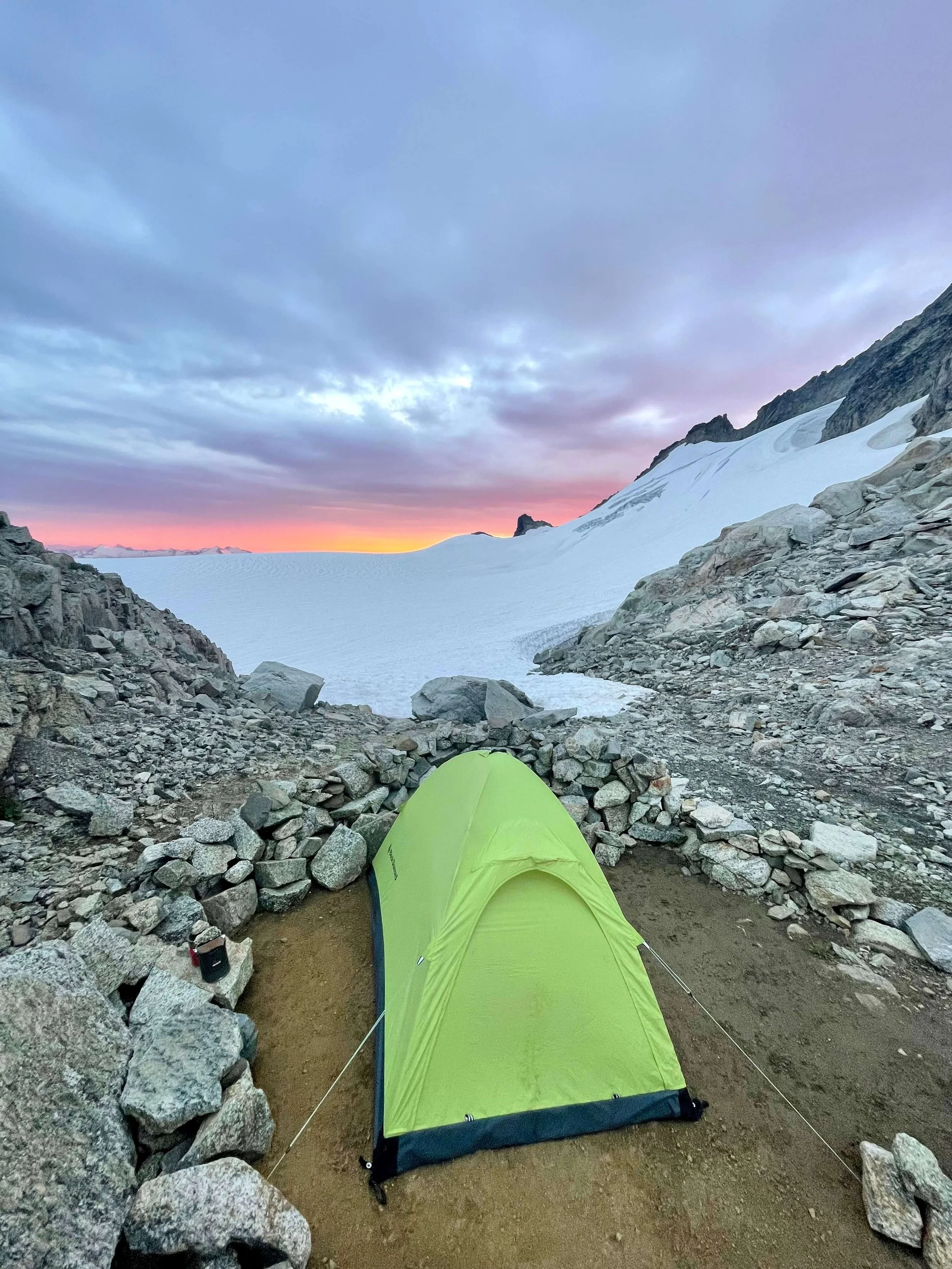 Sunset at the Eldorado basecamp.
