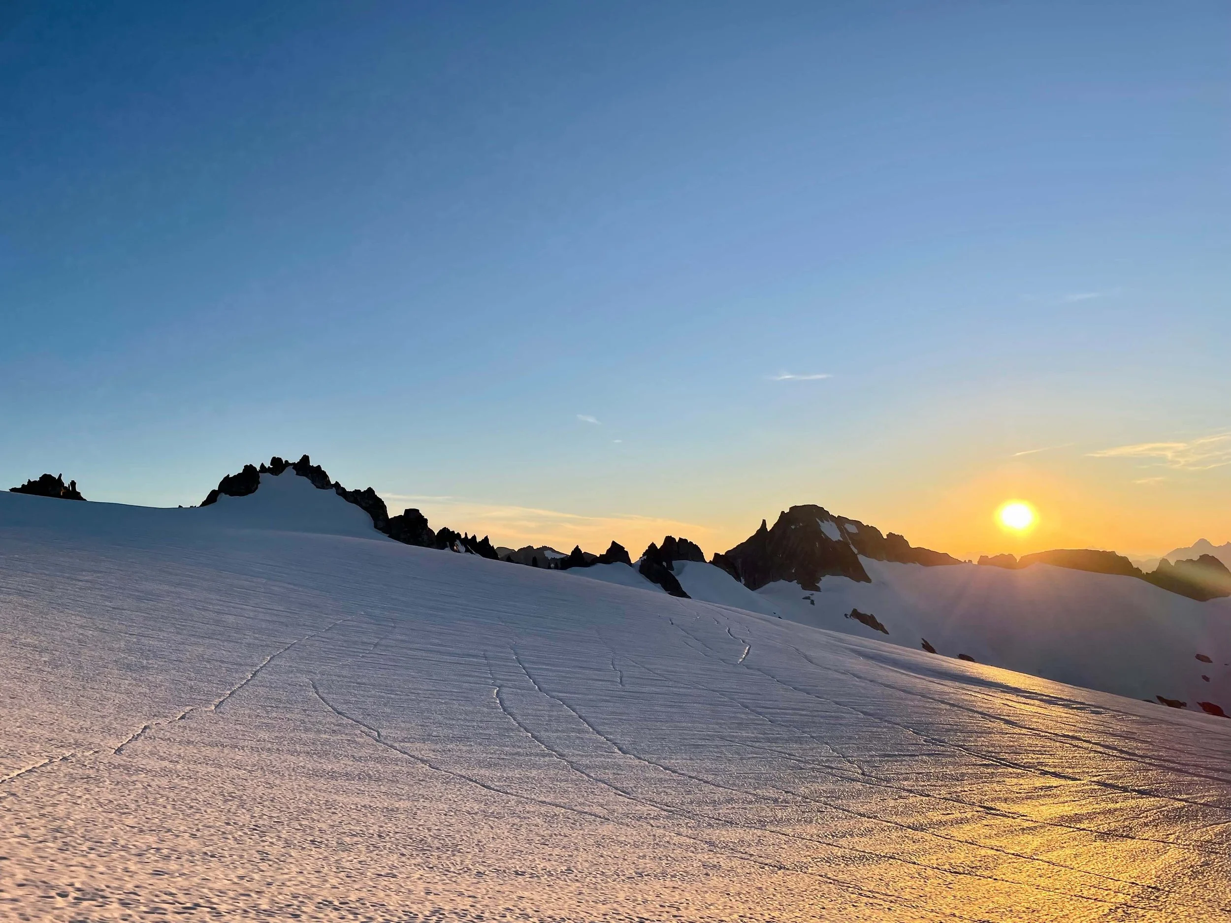 Sunrise on the Inspiration Glacier.