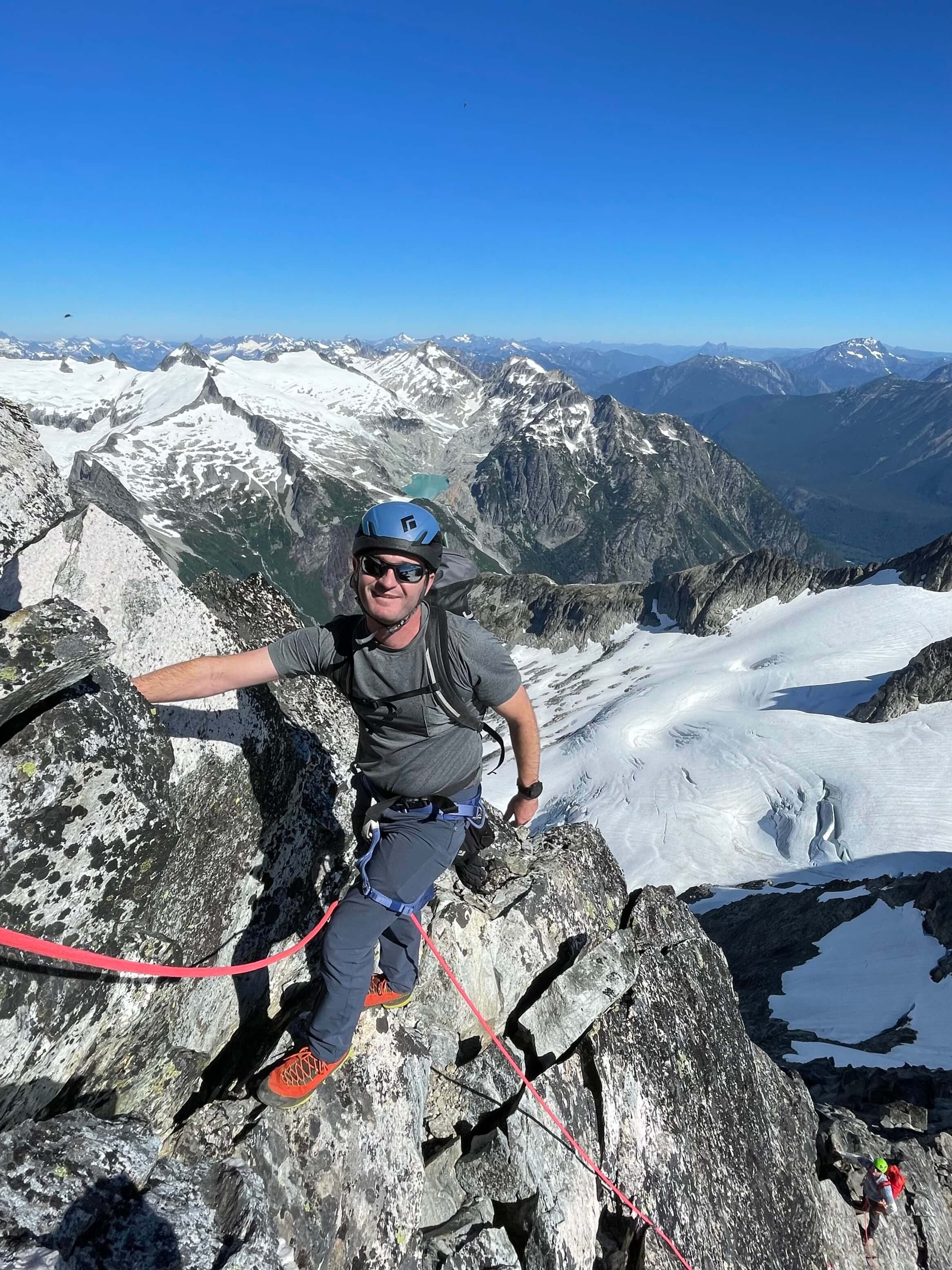 Final moves to the summit of Forbidden Peak.