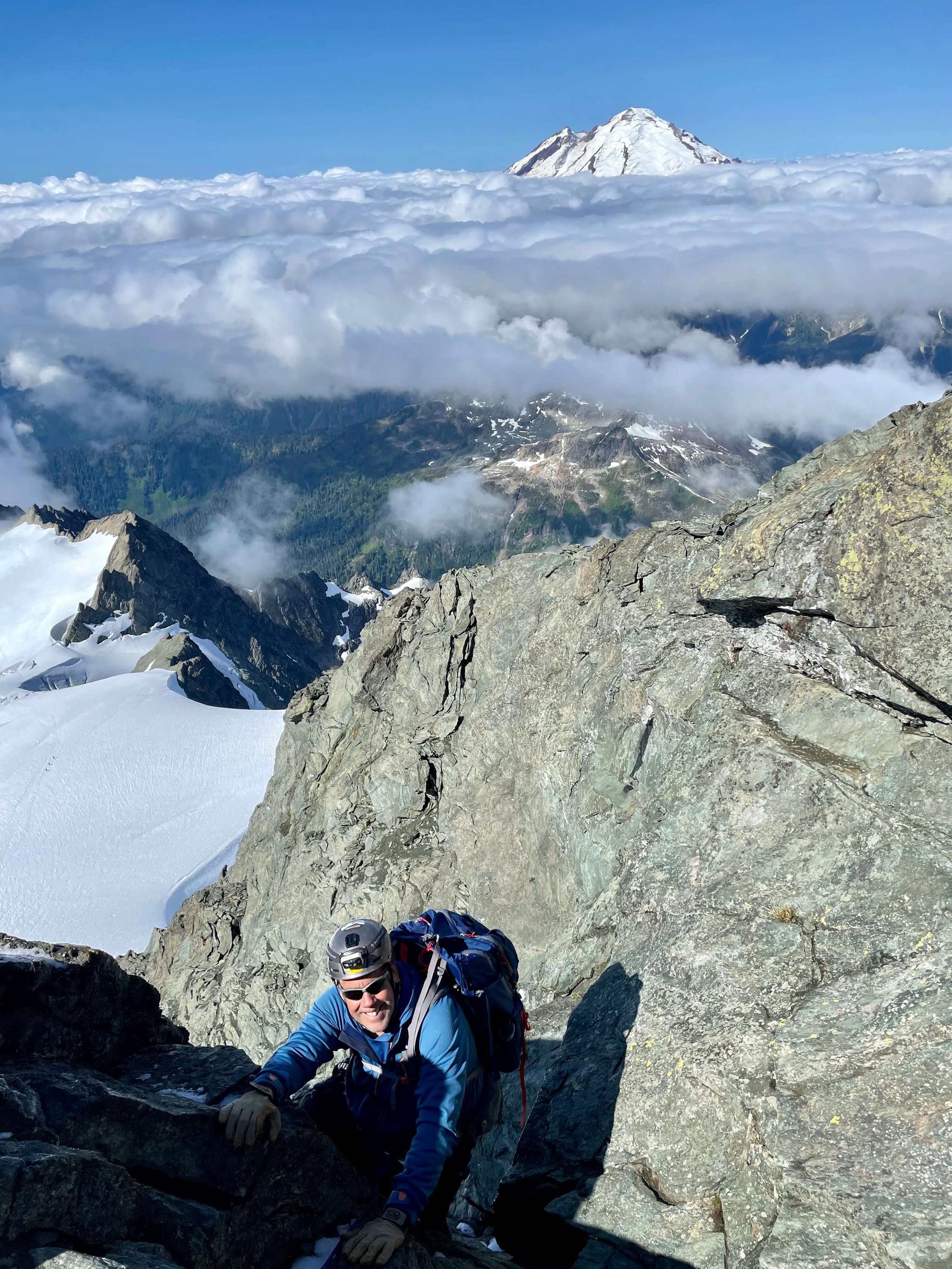 Climbing up the SW Gully on Mt. Shuksan.