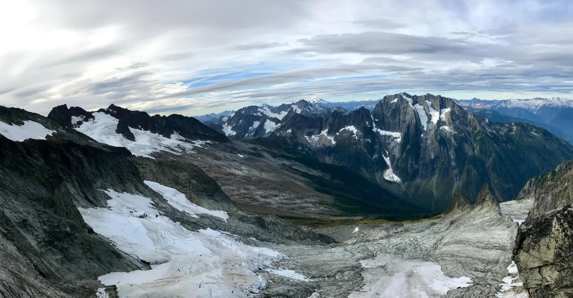 Looking out over Boston Basin from the Torment Forbidden Traverse.