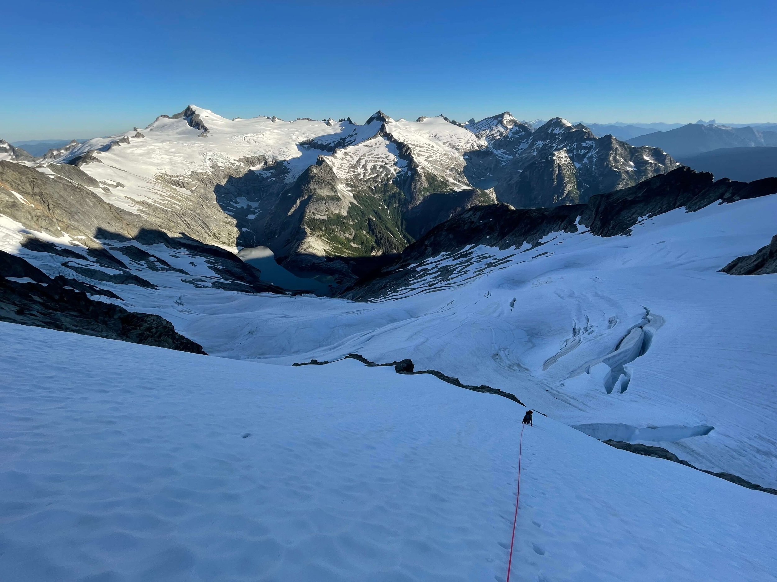 Climbing the NW Face variation to the North Ridge.