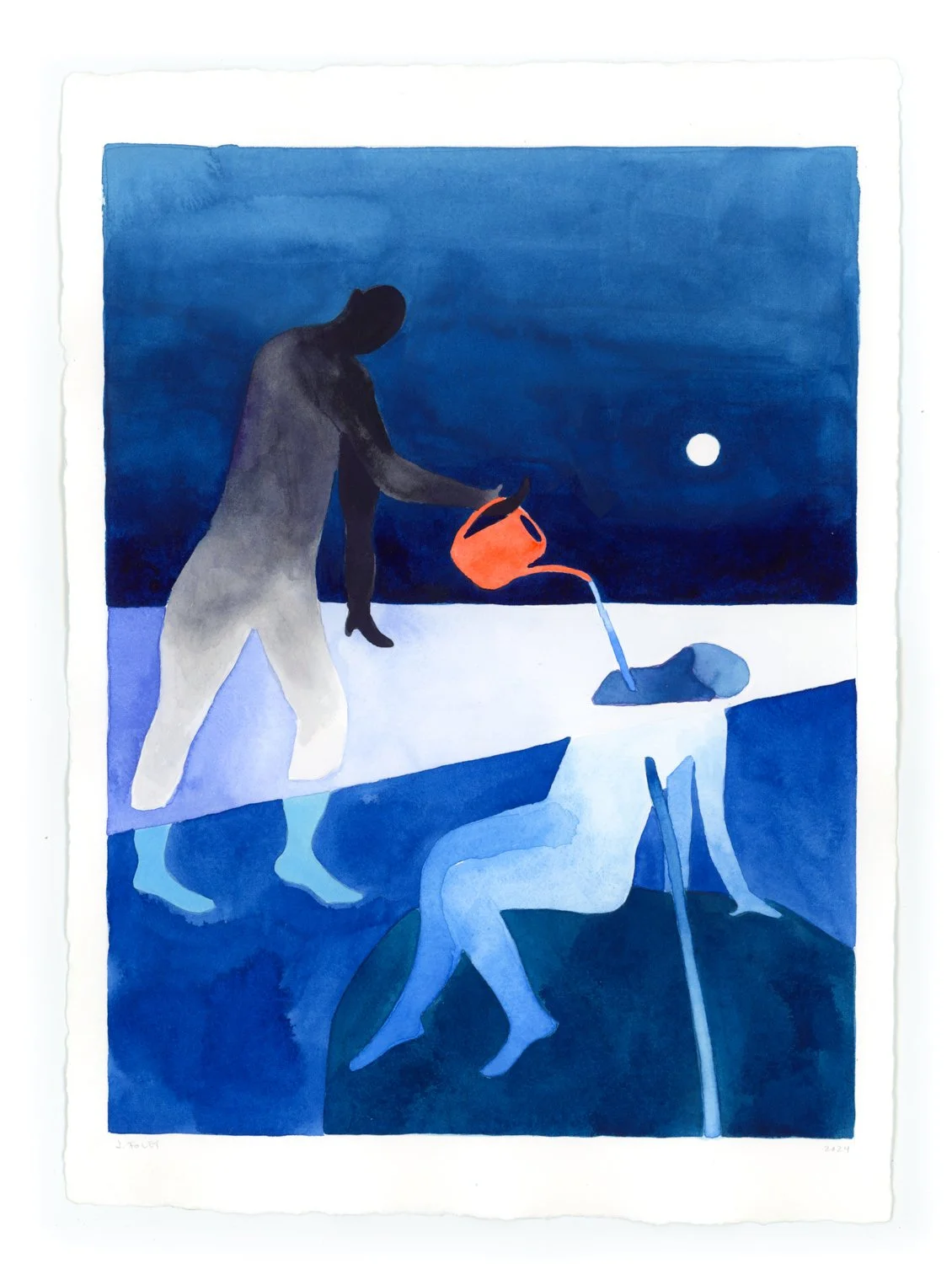 James Parker Foley - Watersports, 2024. 10 x 14 in, gouache on paper
