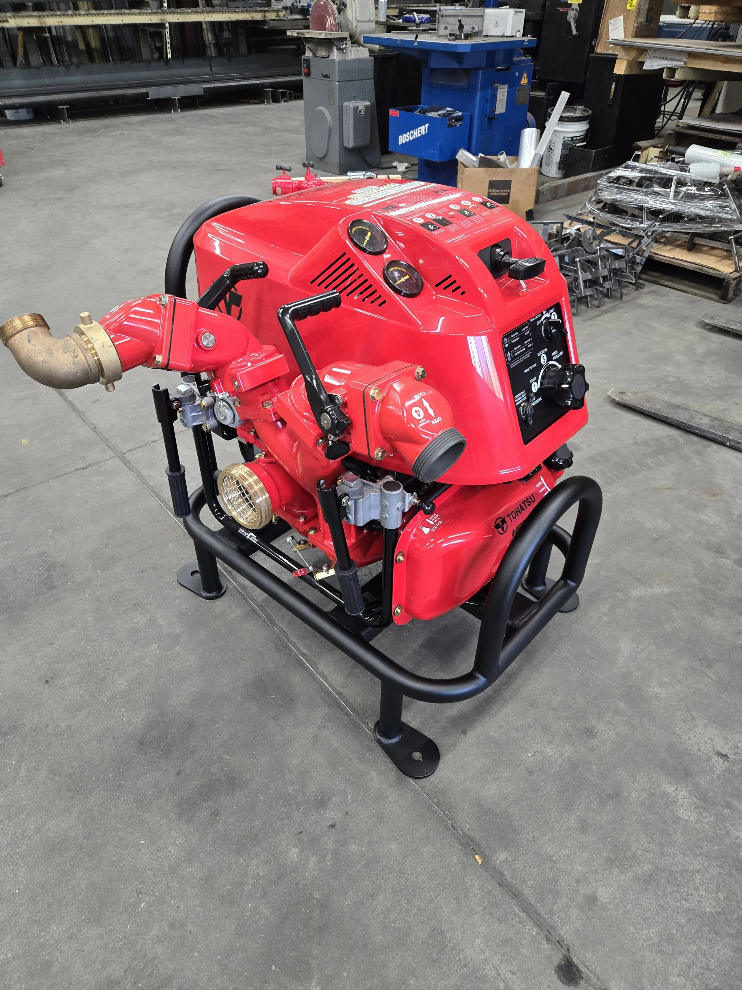 Aluminum frame made to fit a fire service patrol boat.