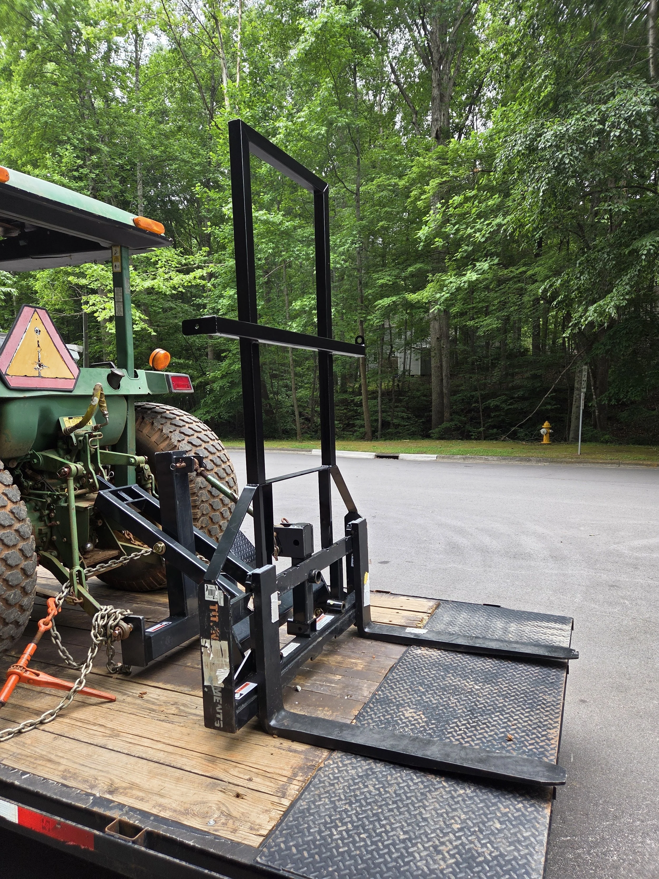 Porta john moving attachment for the Town of Wake Forest, Parks and Rec. division.