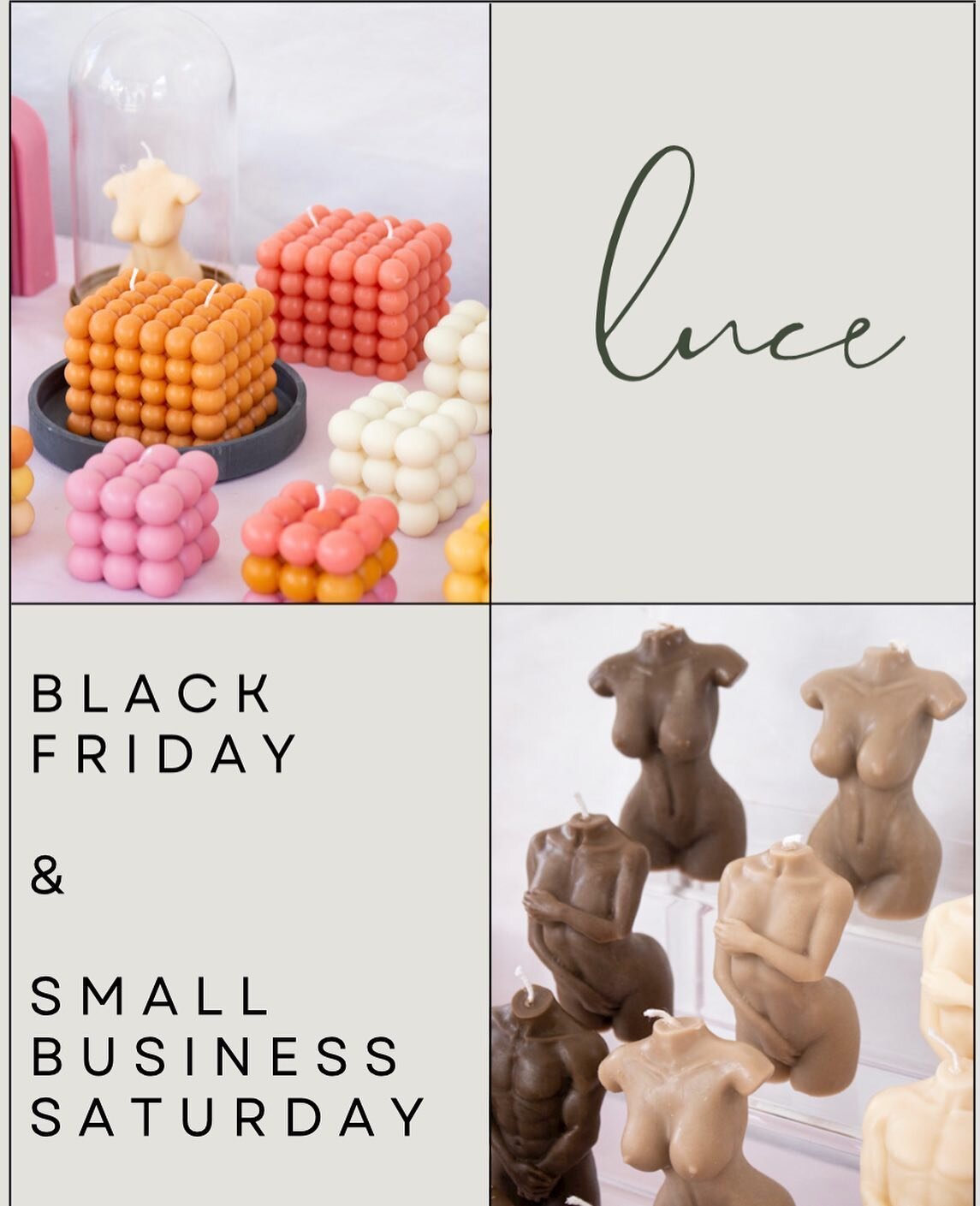 Knock out some holiday gift giving with 20% off today &amp; tomorrow for Black Friday &amp; Small Business Saturday by using code &ldquo;SHOP20&rdquo; at checkout on LuceHomeCandles.com 

#shopsmall #discount #sale #candles #handmade #beeswax 

📸: @