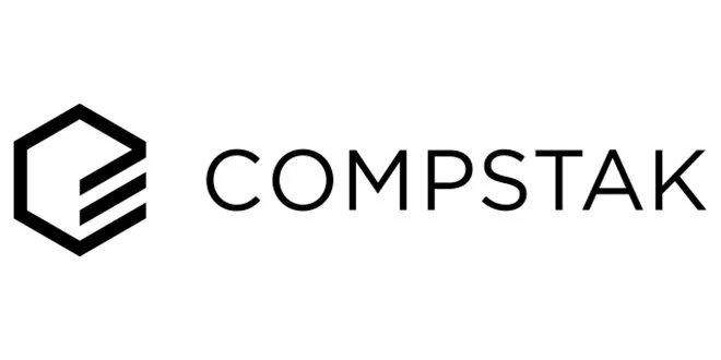 Logo of COMPSTAQ with a hexagon and three horizontal lines