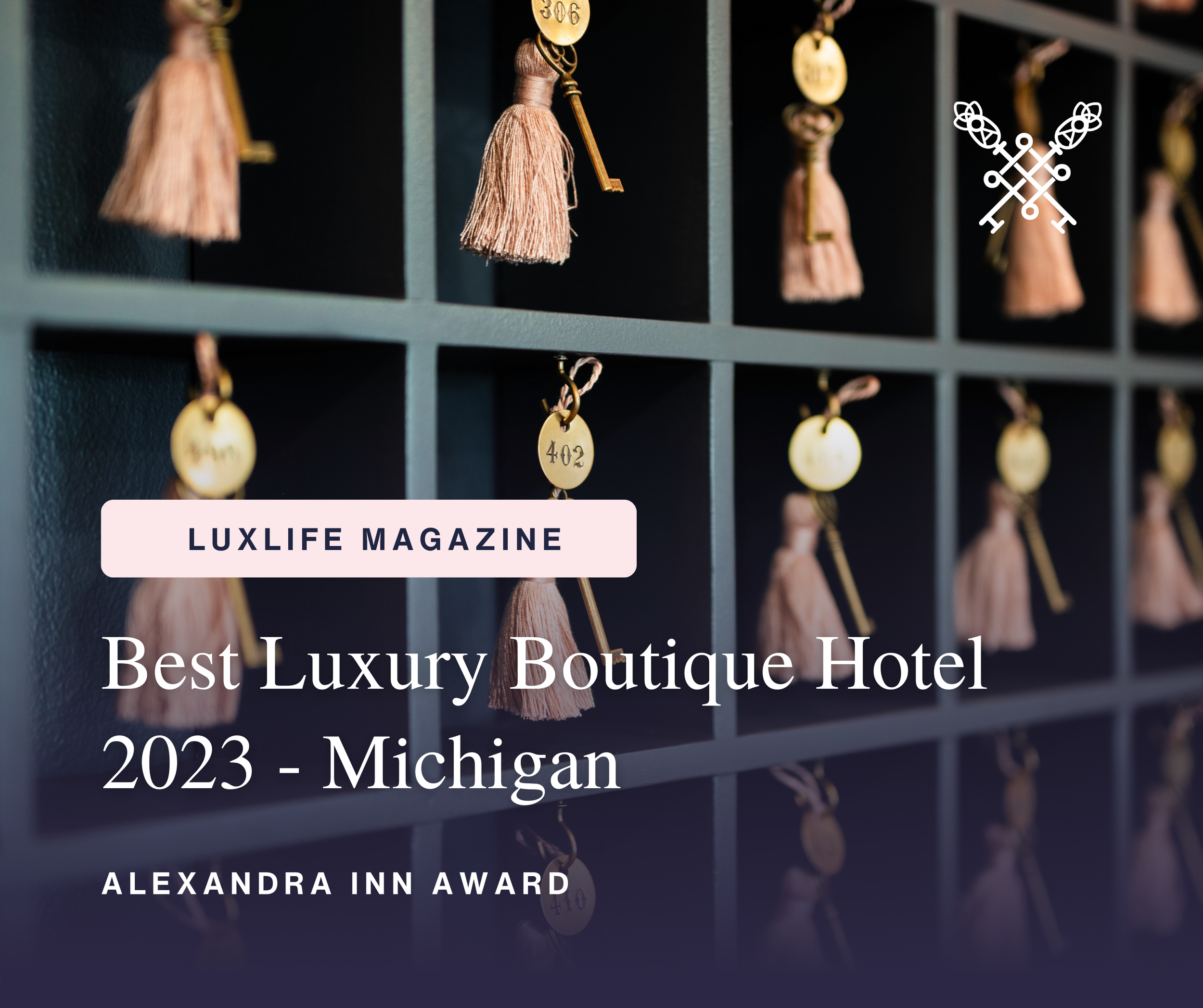 Alexandra Inn Named “Best Luxury Boutique Hotel 2023 – Michigan” by LUXlife Magazine