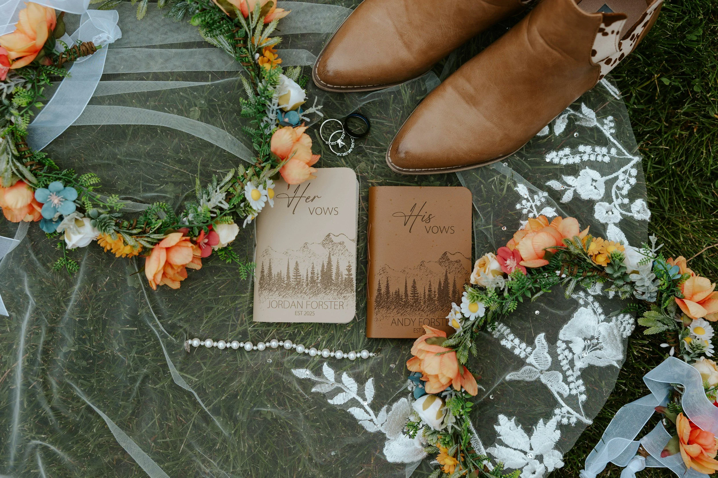 vow books at altar