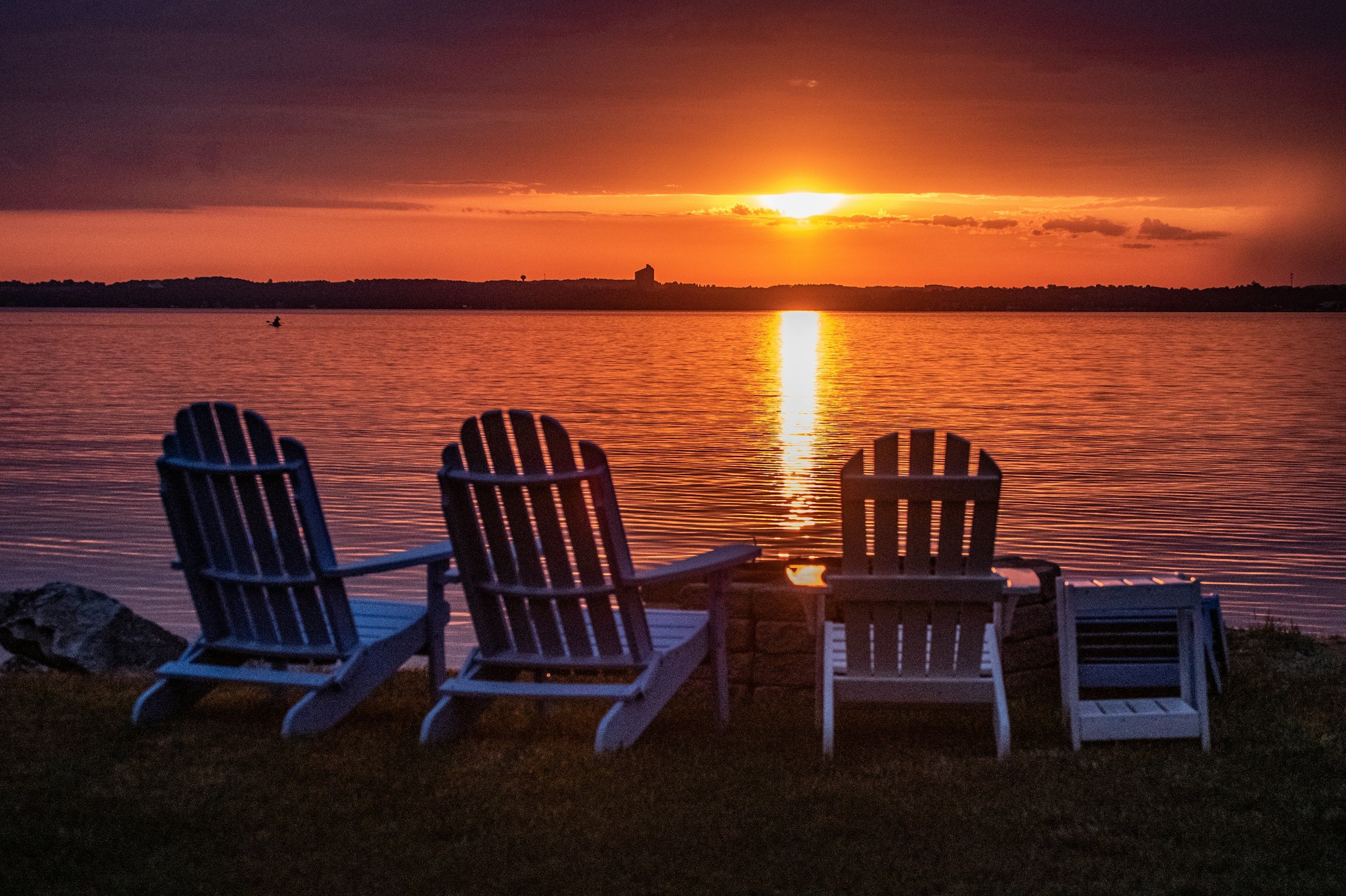 sunset over bay