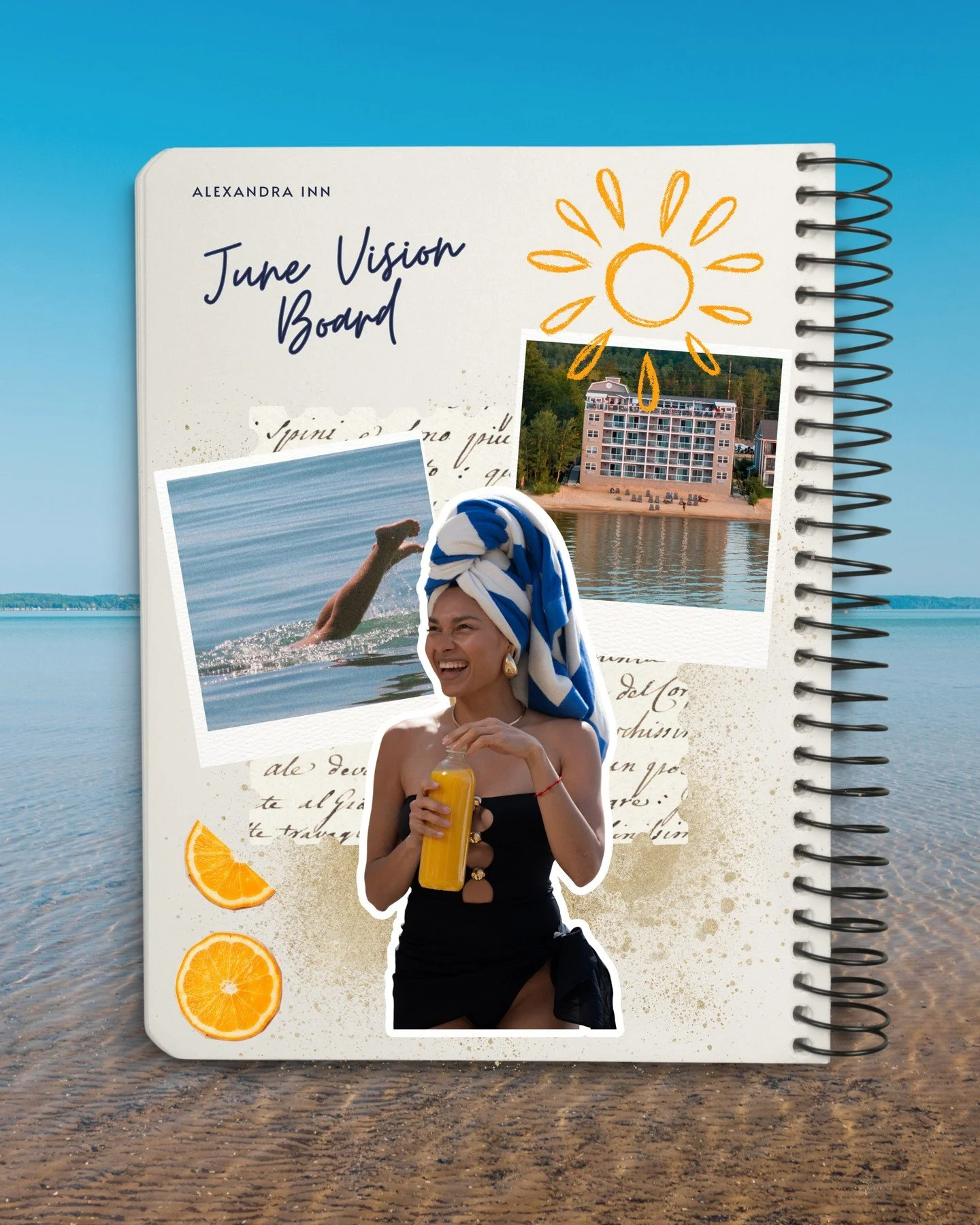 Think beach days, sunsets, and summer vibes. ☀️🌊

Our June vision board includes:

🗝️ Checking into a Lakeview Balcony King room at Alexandra Inn

🏖️ Relaxing on our private beachfront with a good book and bay views

🍹 Rooftop cocktails and share