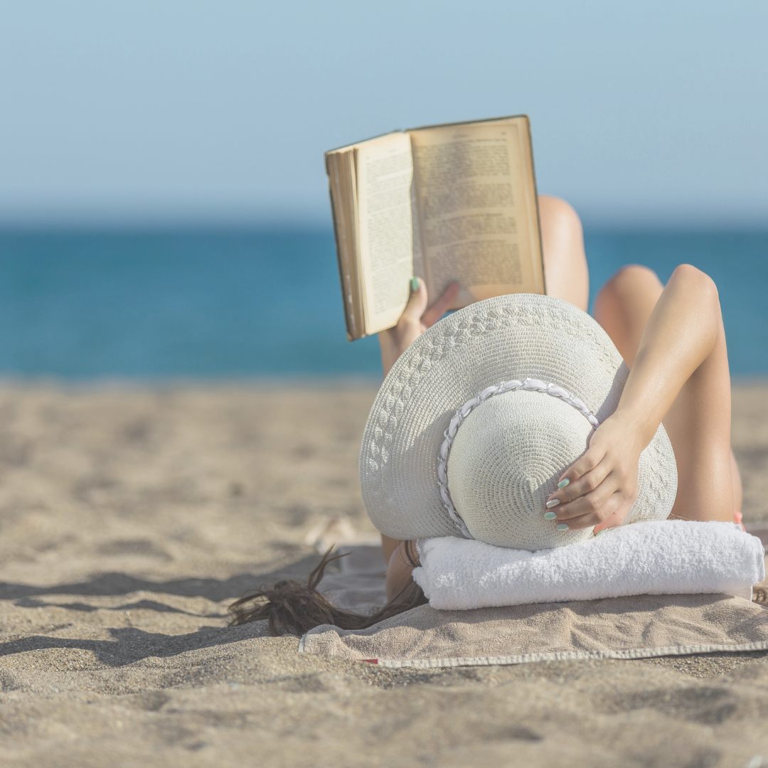 guest reads on beach