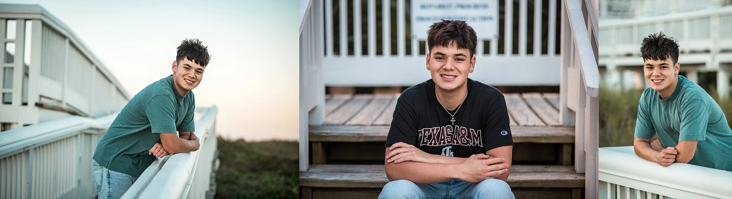 Beachtown Galveston senior session with white sand dunes